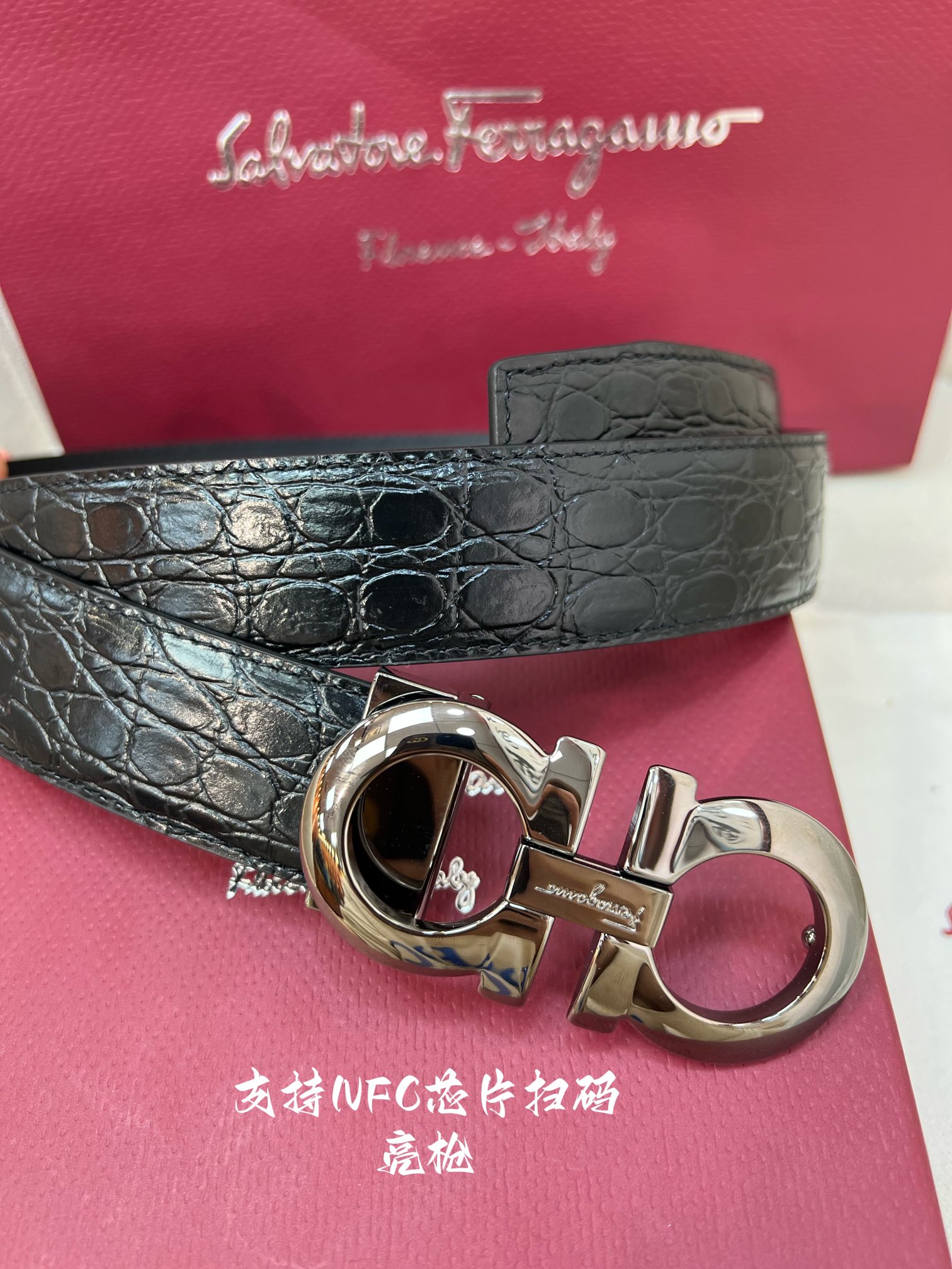 Salvatore Ferragamo Male Leather Belt Cow Leather M
