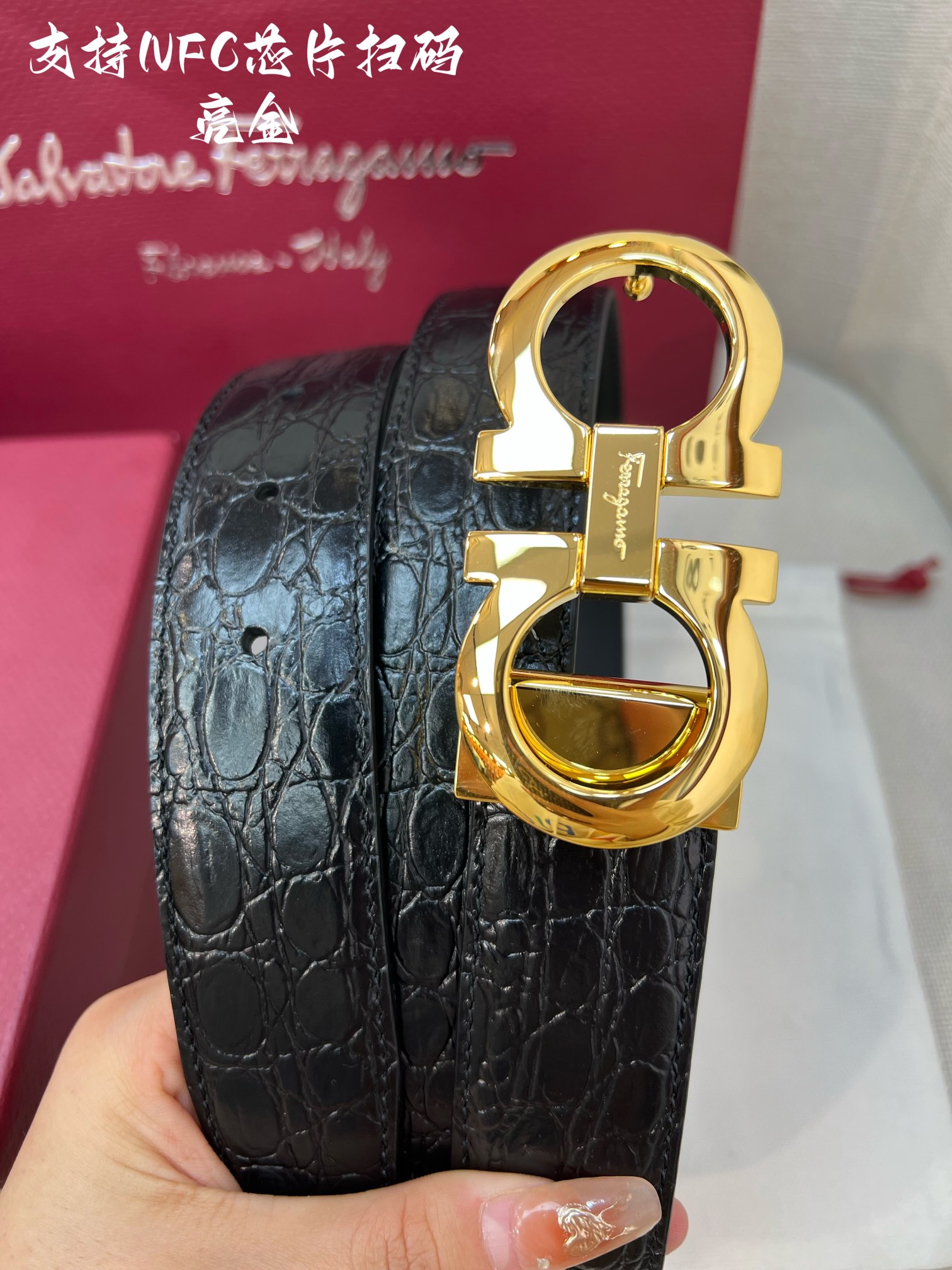 Salvatore Ferragamo Male Leather Belt Cow Leather M