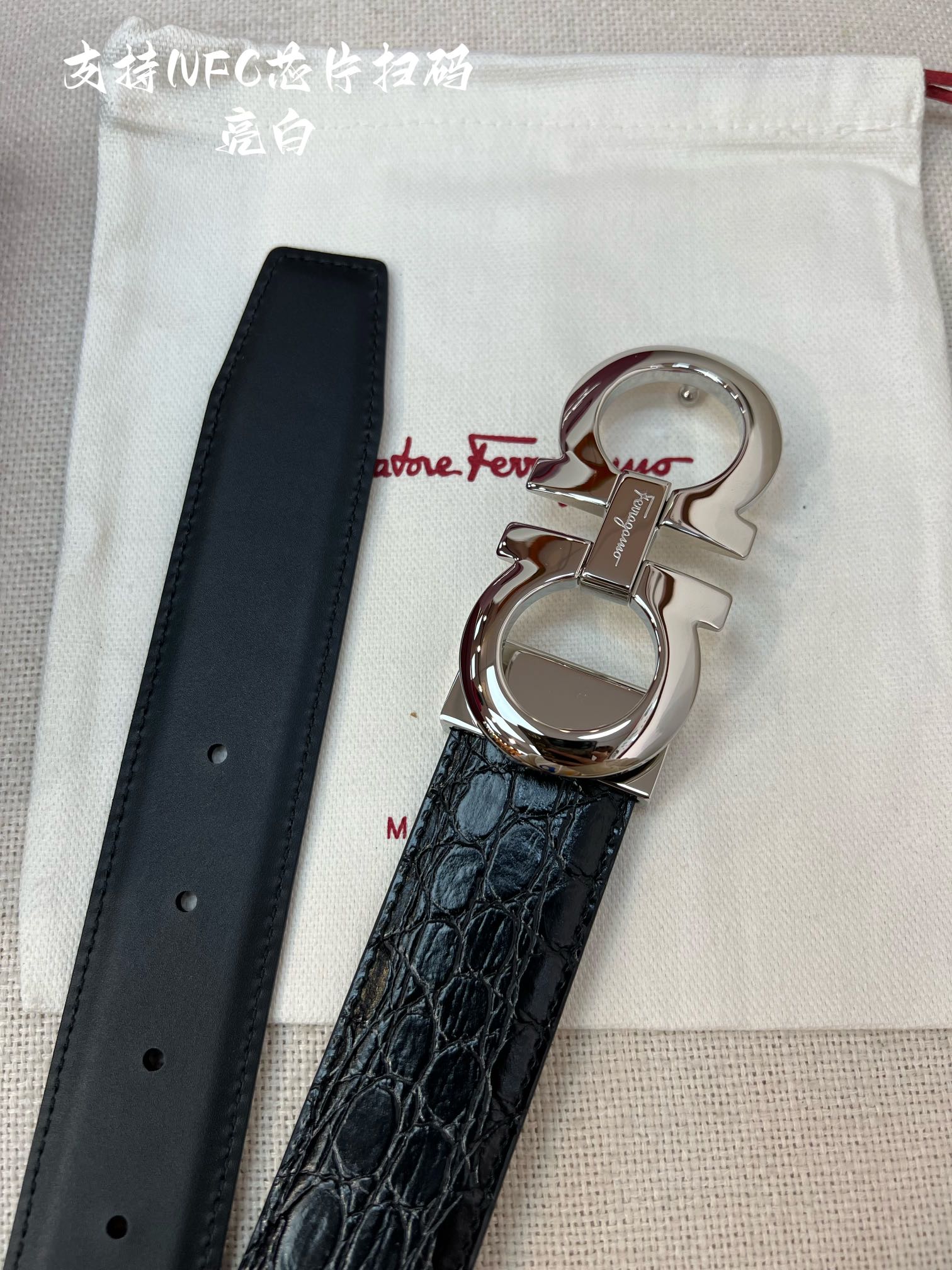 Salvatore Ferragamo Male Leather Belt Cow Leather M