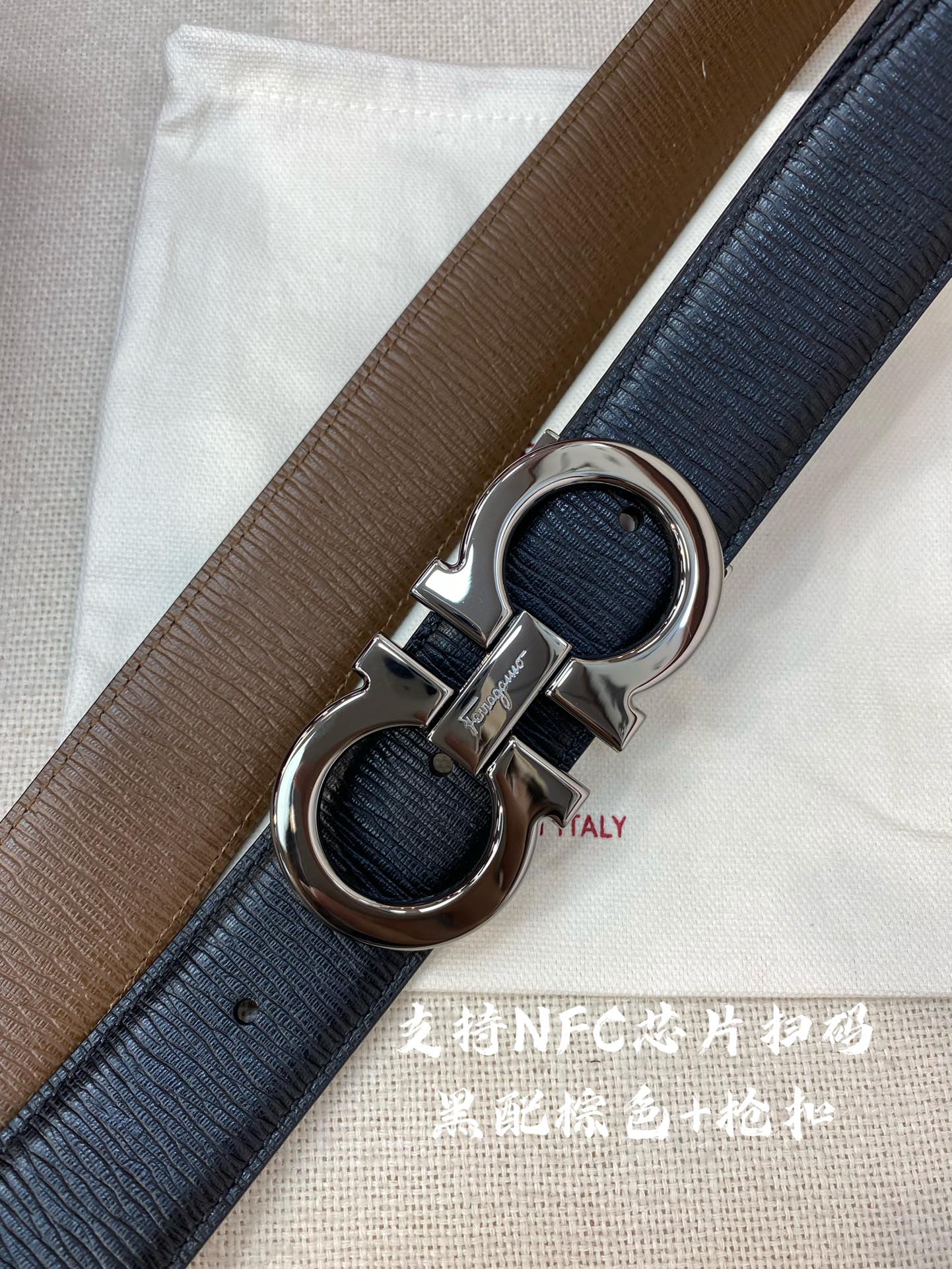 Salvatore Ferragamo Male Leather Belt Cow Leather M
