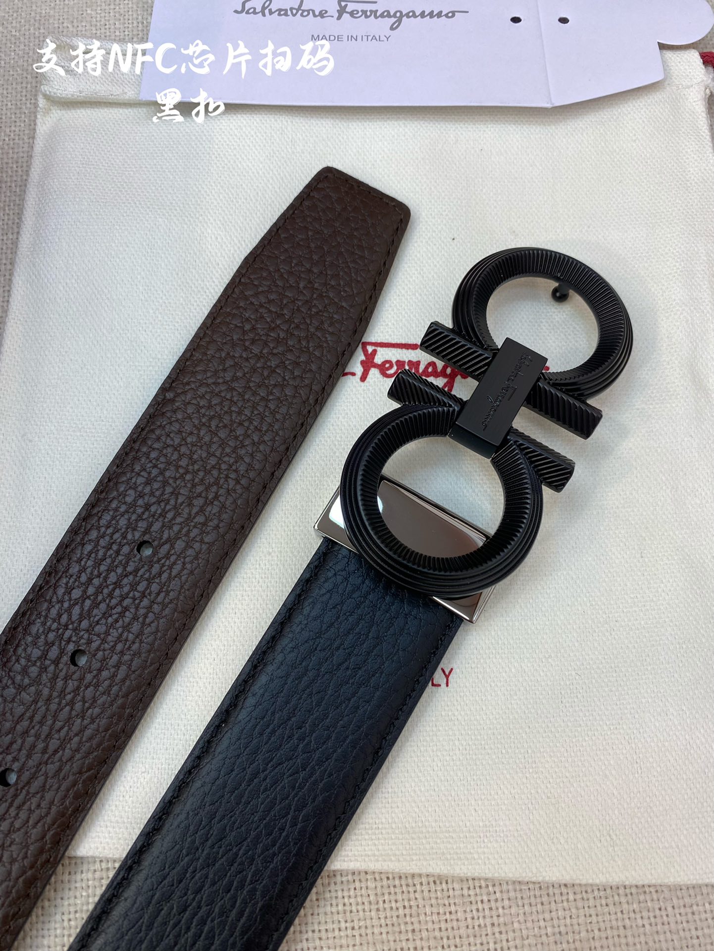 Salvatore Ferragamo Male Leather Belt Cow Leather M