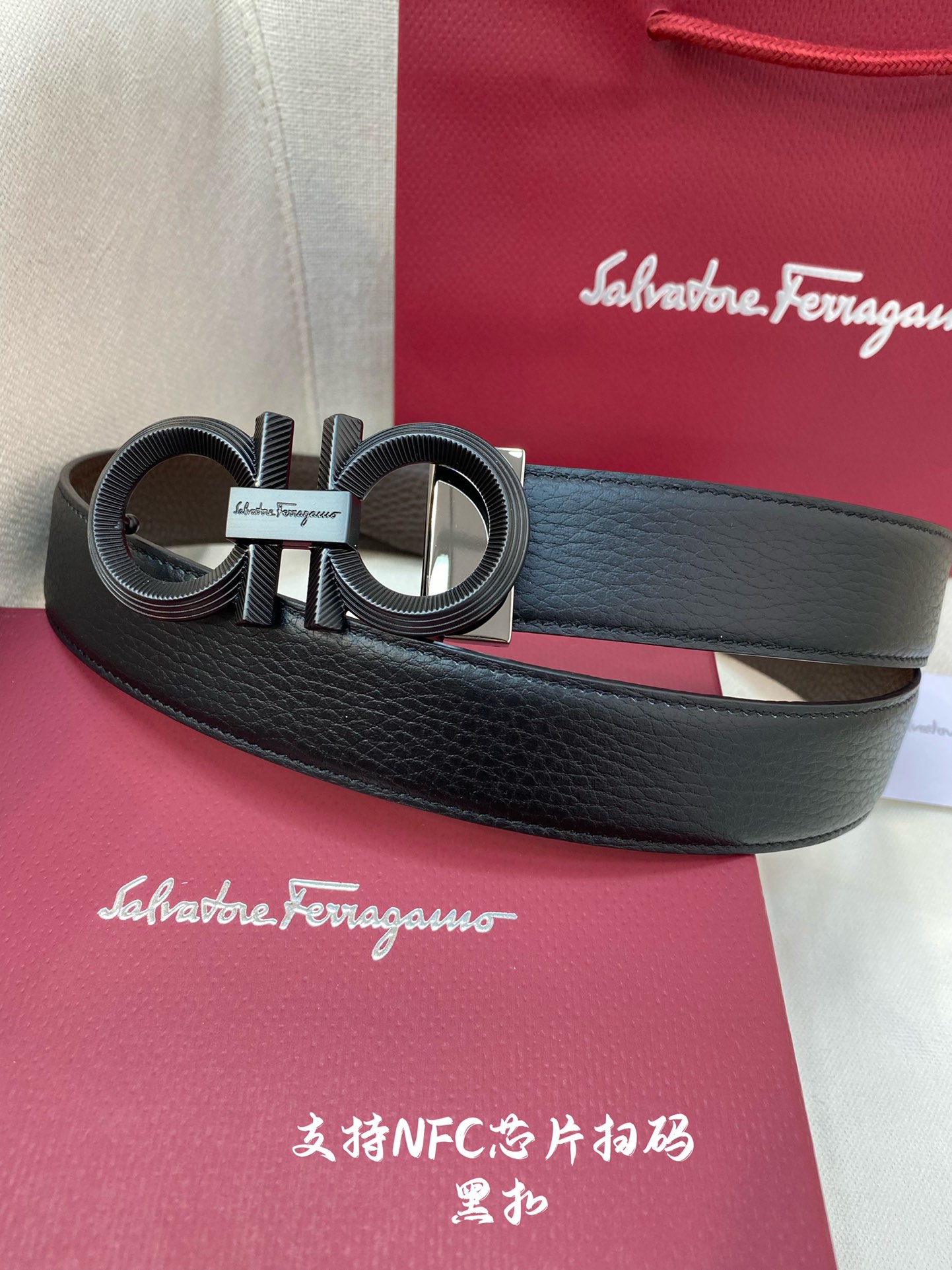 Salvatore Ferragamo Male Leather Belt Cow Leather M