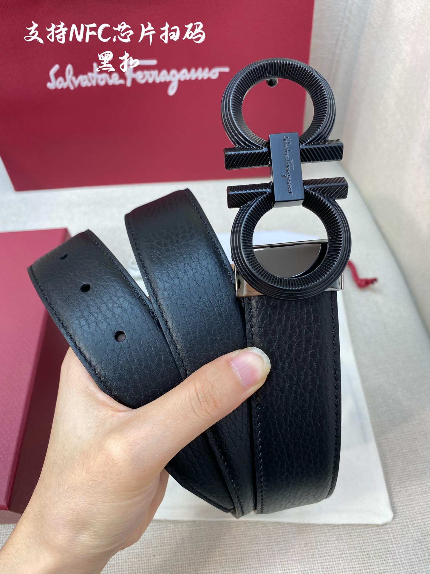 Salvatore Ferragamo Male Leather Belt Cow Leather M