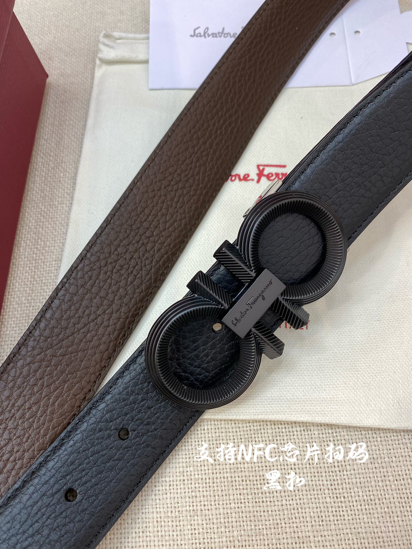 Salvatore Ferragamo Male Leather Belt Cow Leather M