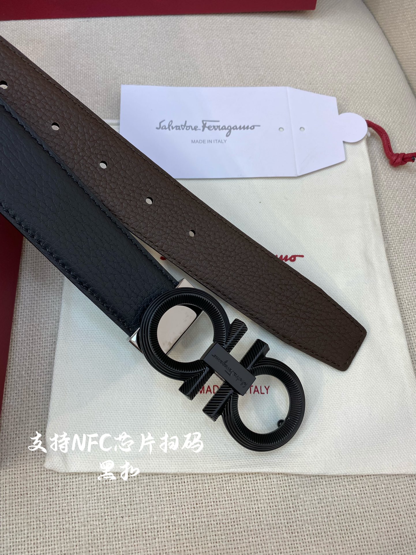 Salvatore Ferragamo Male Leather Belt Cow Leather M