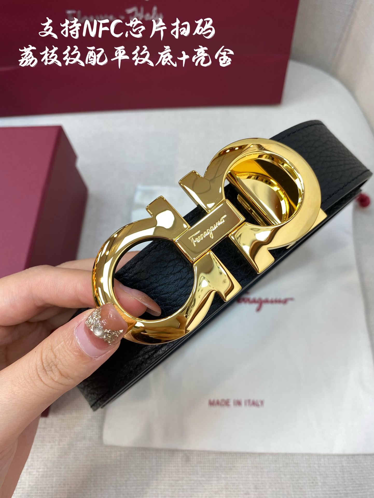 Salvatore Ferragamo Male Leather Belt Cow Leather M