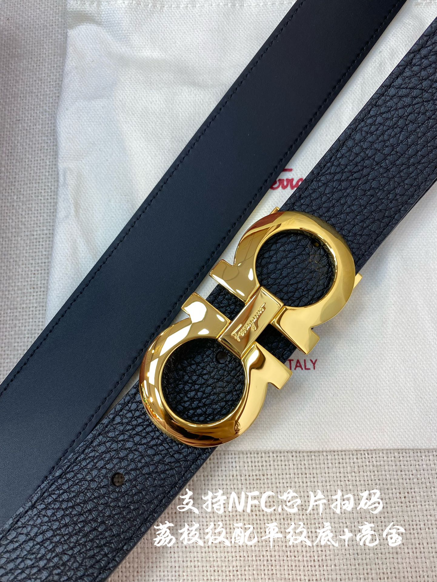 Salvatore Ferragamo Male Leather Belt Cow Leather M