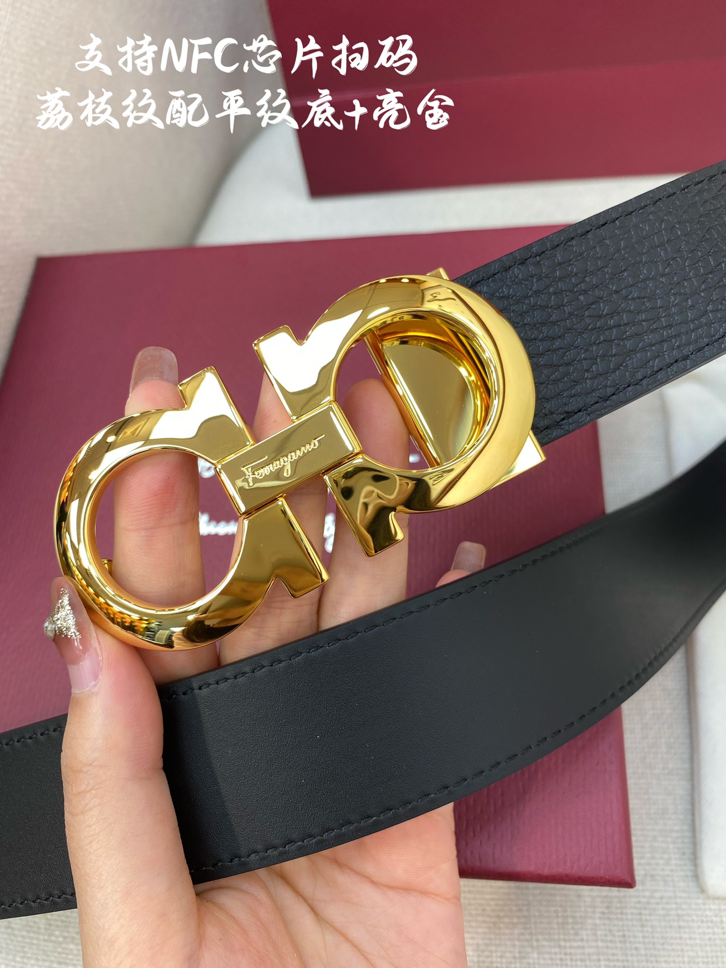 Salvatore Ferragamo Male Leather Belt Cow Leather M