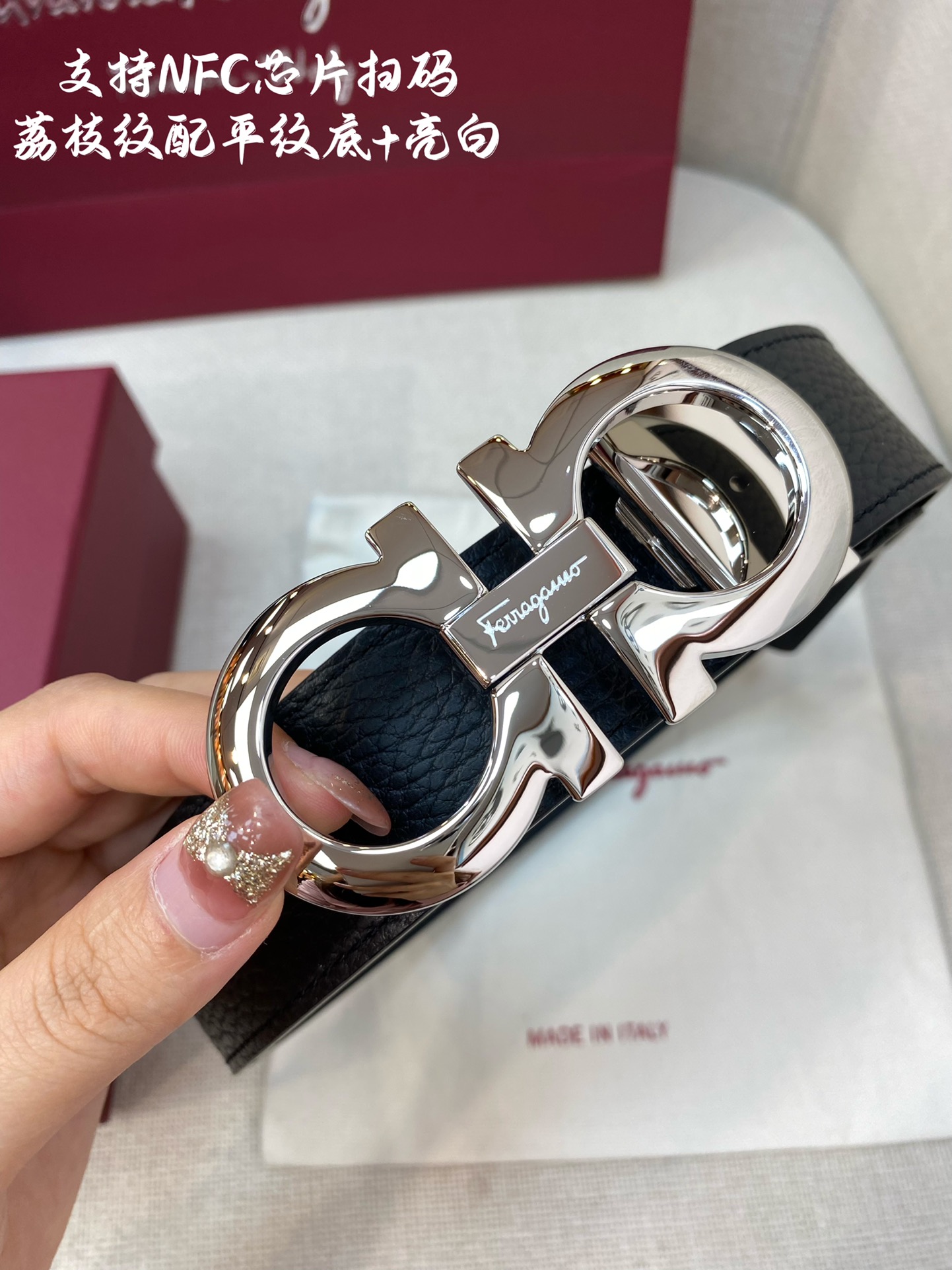 Salvatore Ferragamo Male Leather Belt Cow Leather M