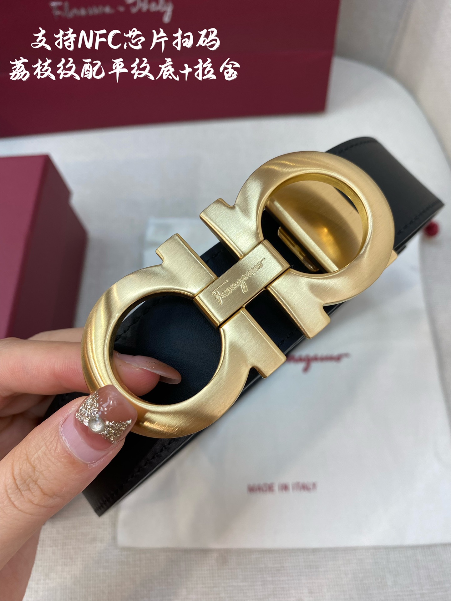 Salvatore Ferragamo Male Leather Belt Cow Leather M