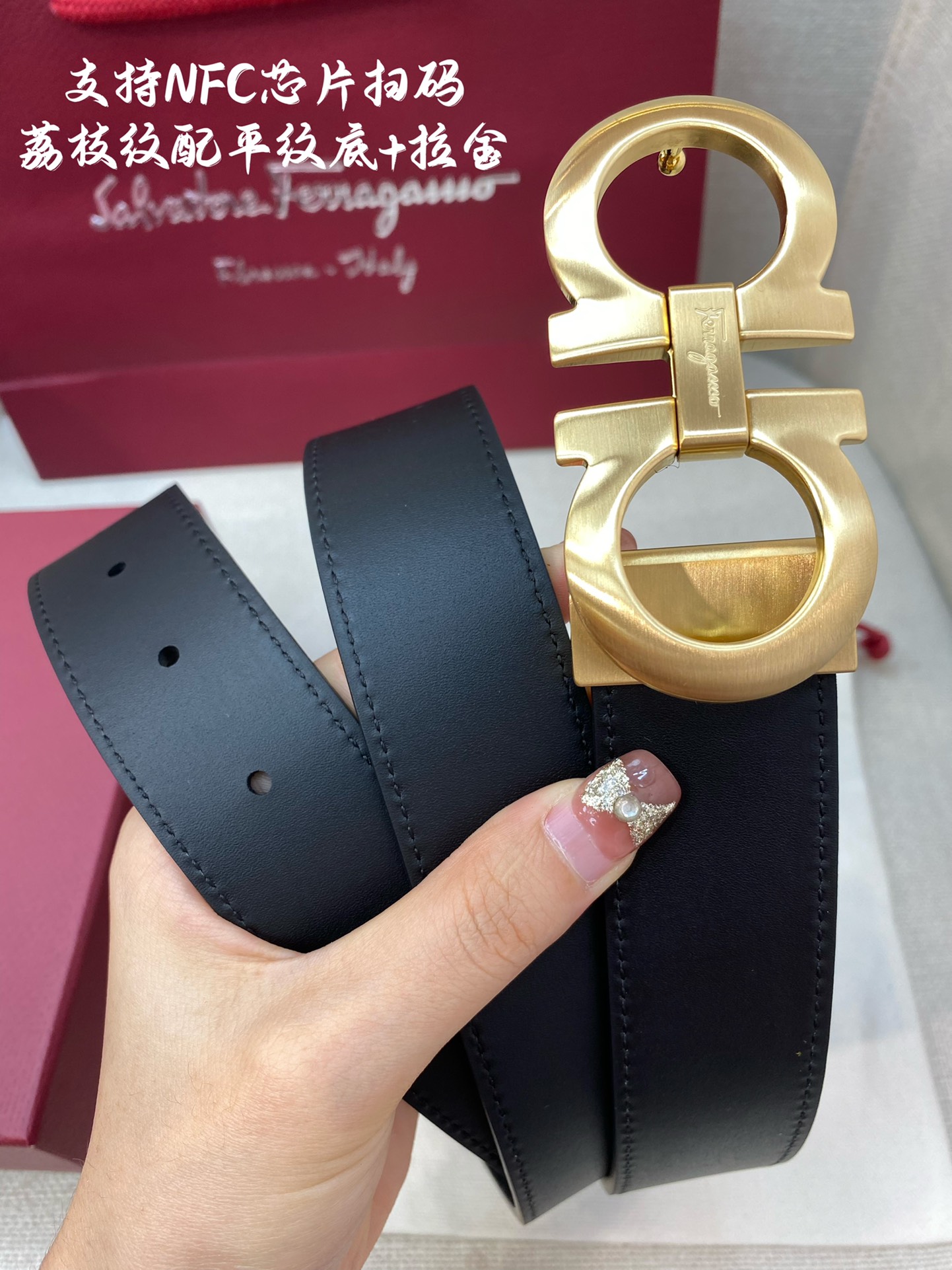 Salvatore Ferragamo Male Leather Belt Cow Leather M