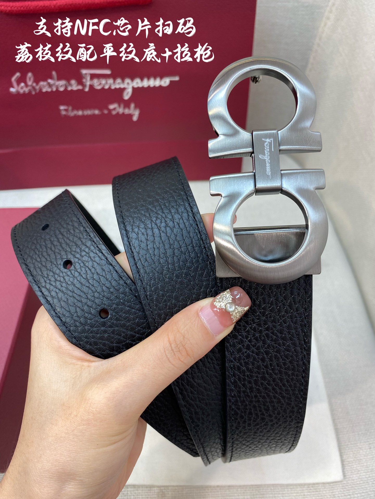 Salvatore Ferragamo Male Leather Belt Cow Leather M