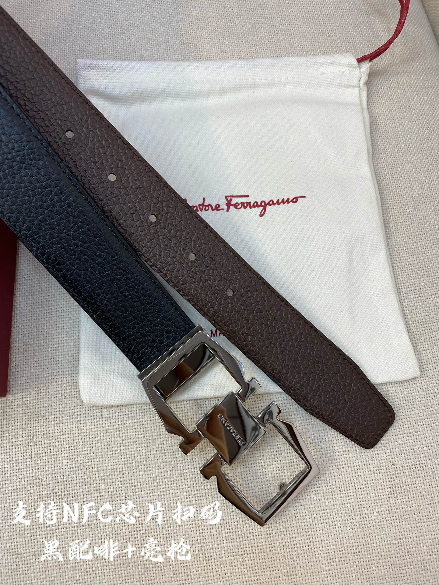 Salvatore Ferragamo Male Leather Belt Cow Leather M