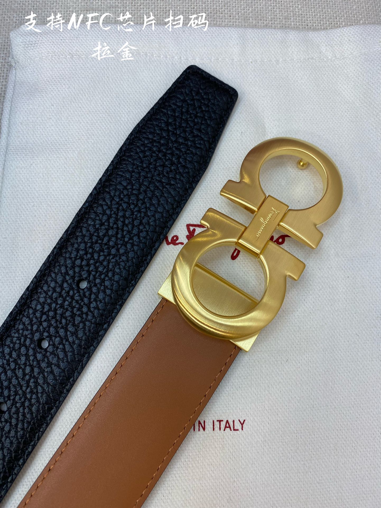 Salvatore Ferragamo Male Leather Belt Cow Leather M