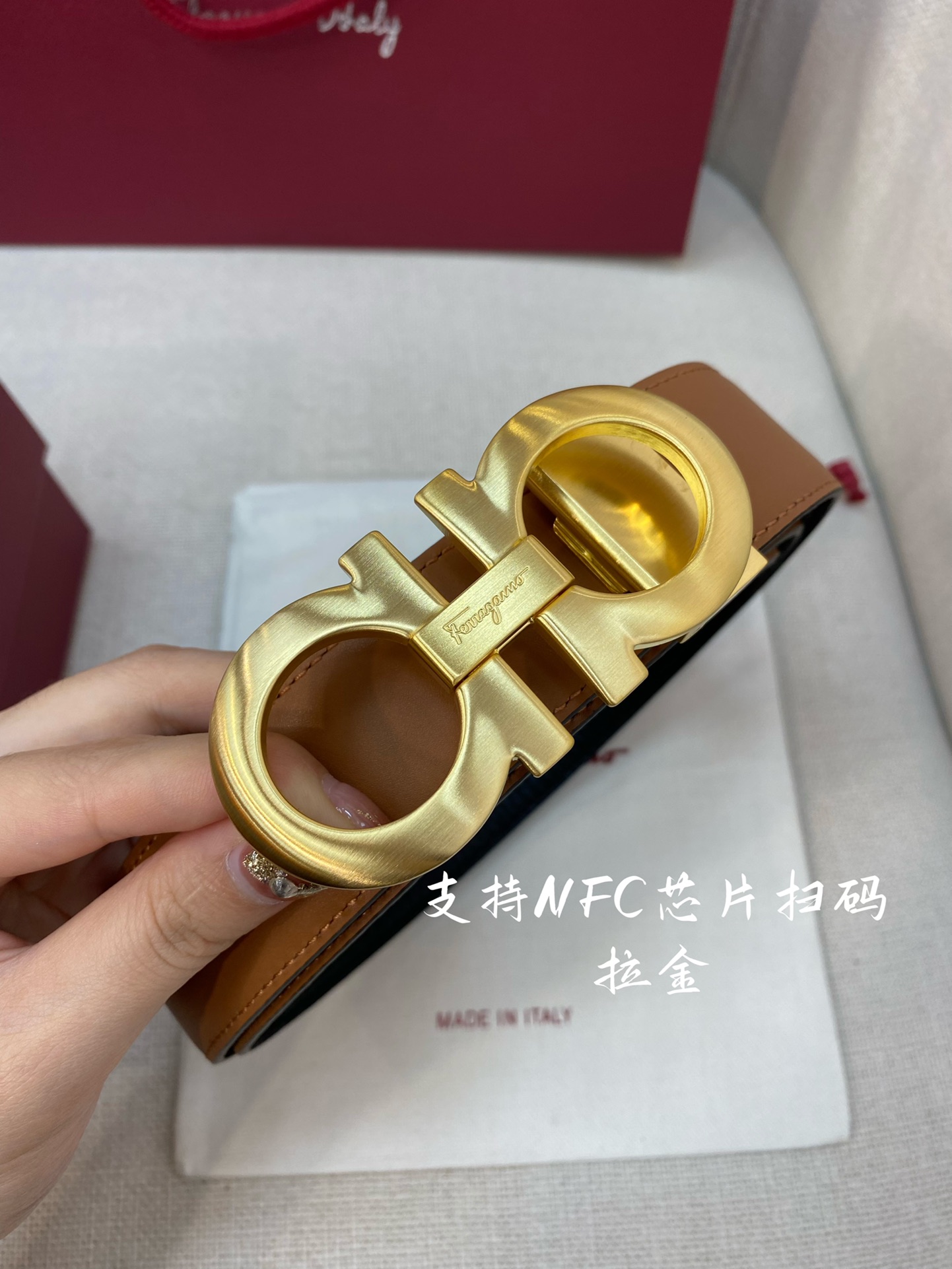 Salvatore Ferragamo Male Leather Belt Cow Leather M