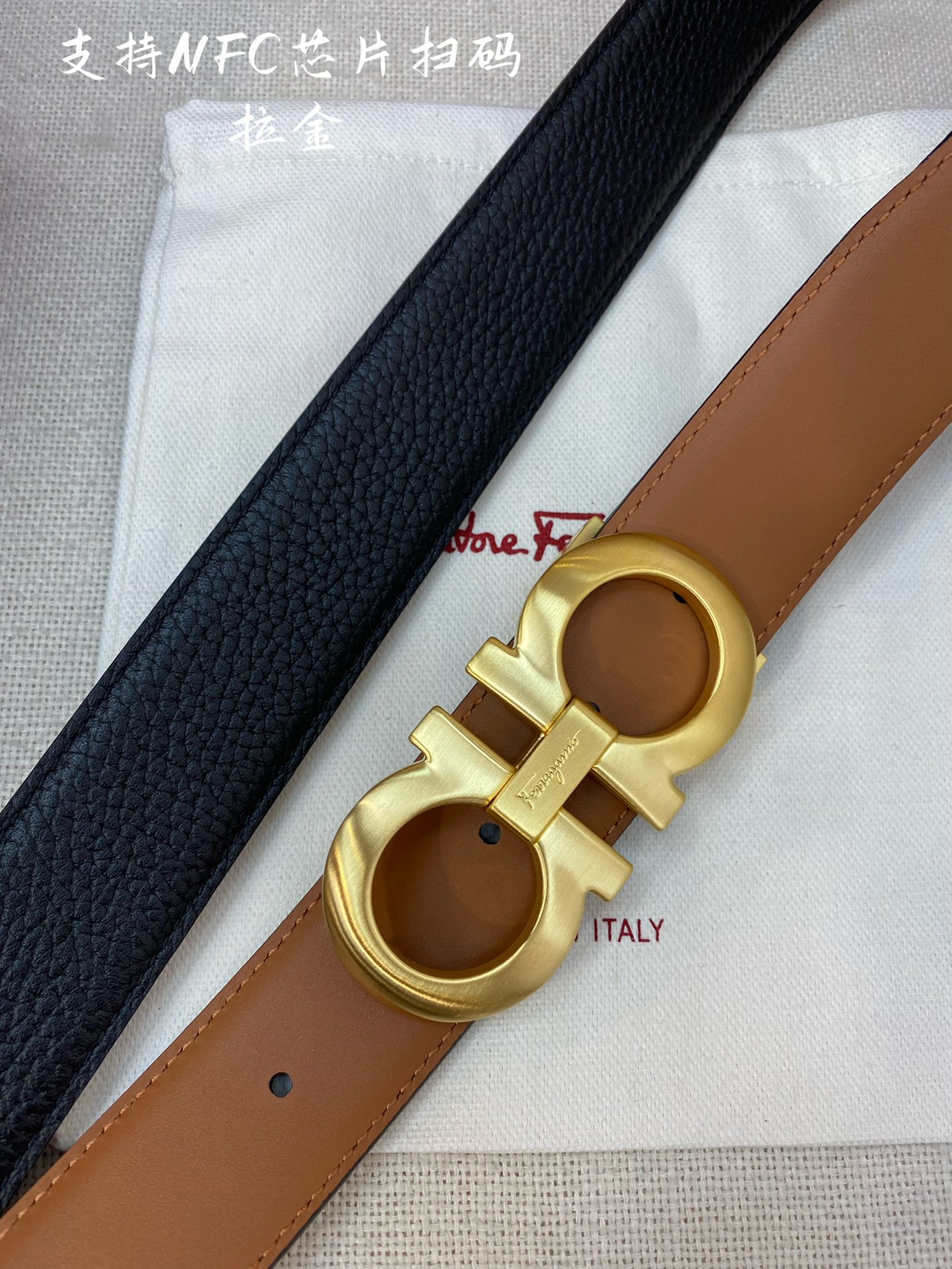 Salvatore Ferragamo Male Leather Belt Cow Leather M