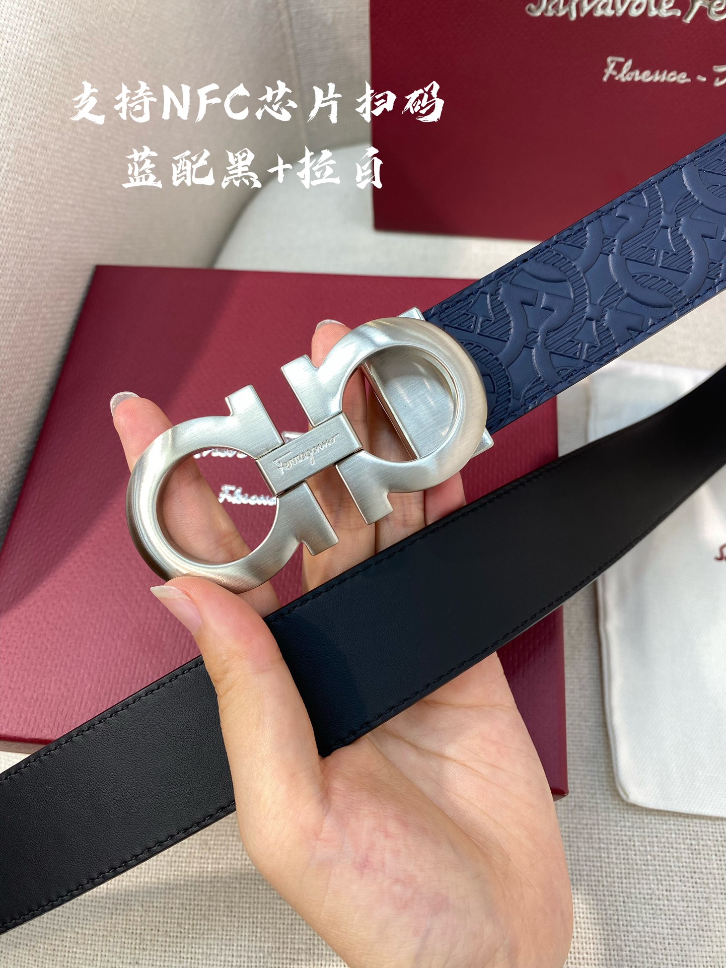 Salvatore Ferragamo Male Leather Belt Cow Leather M