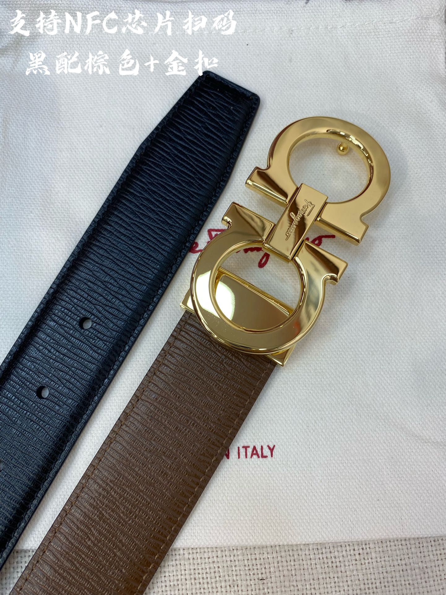 Salvatore Ferragamo Male Leather Belt Cow Leather 13514-m