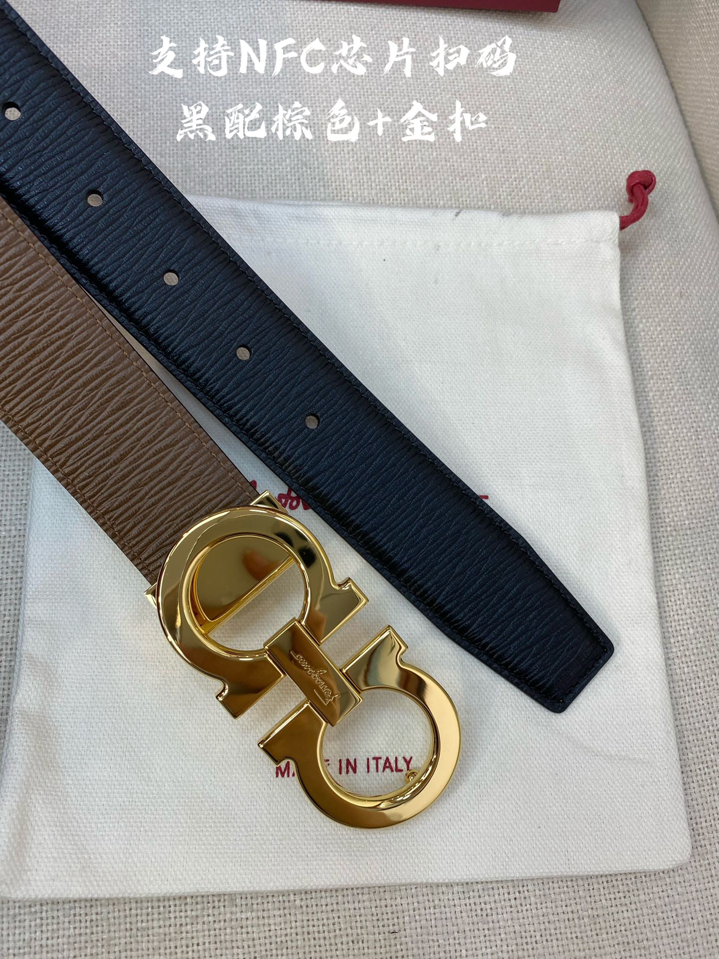 Salvatore Ferragamo Male Leather Belt Cow Leather 13514-m