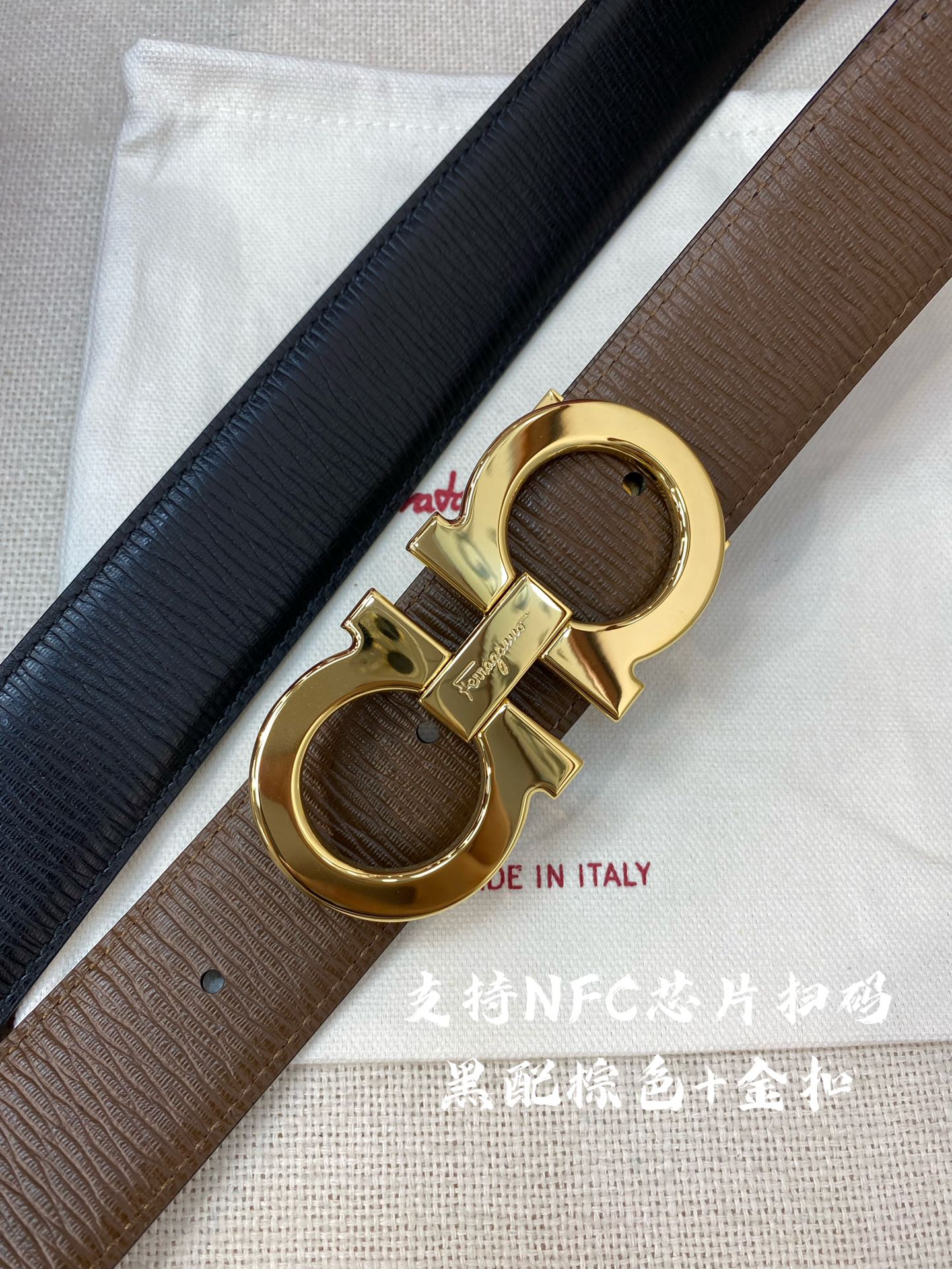 Salvatore Ferragamo Male Leather Belt Cow Leather 13514-m