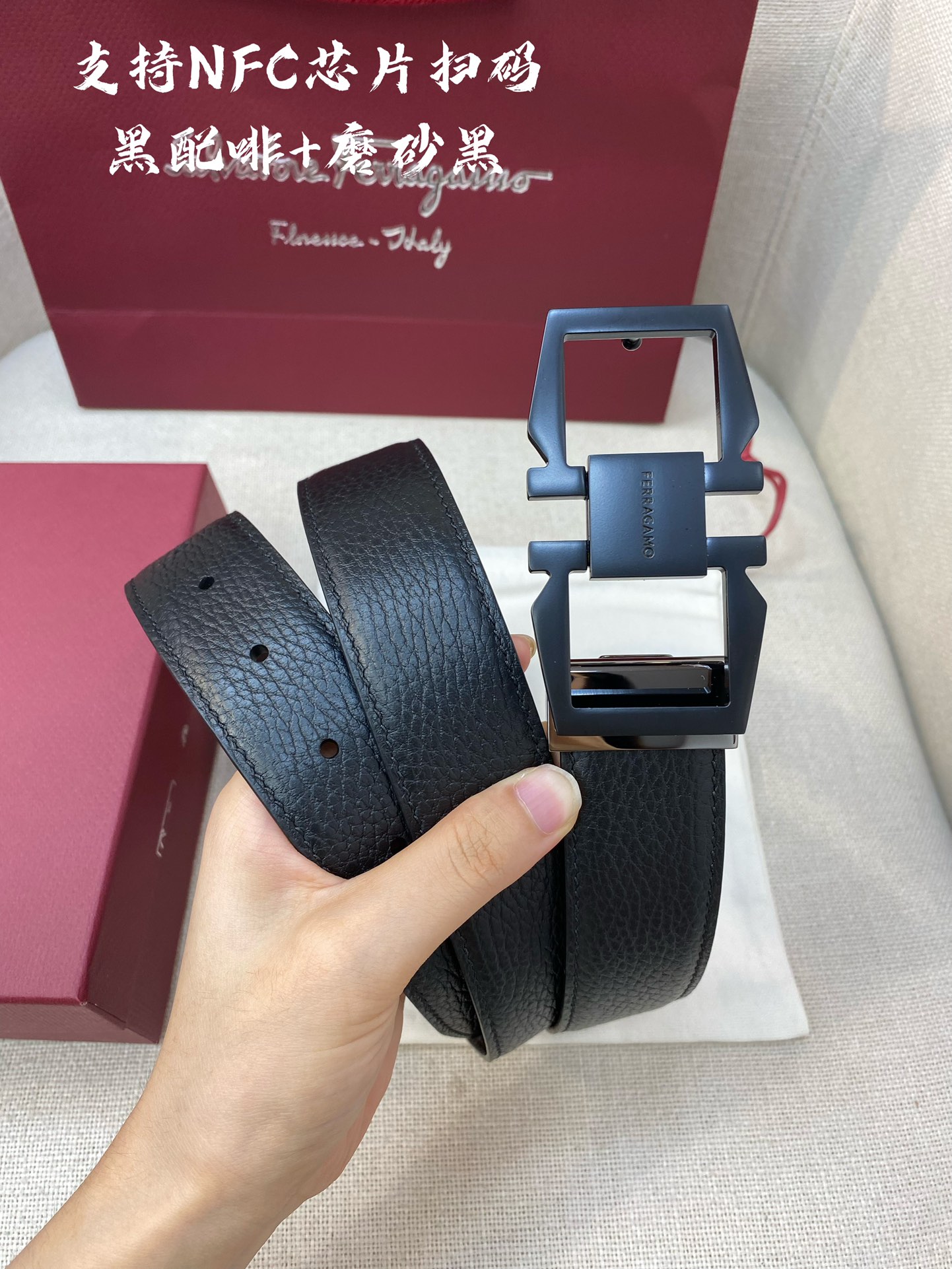 Salvatore Ferragamo Male Leather Belt Cow Leather M