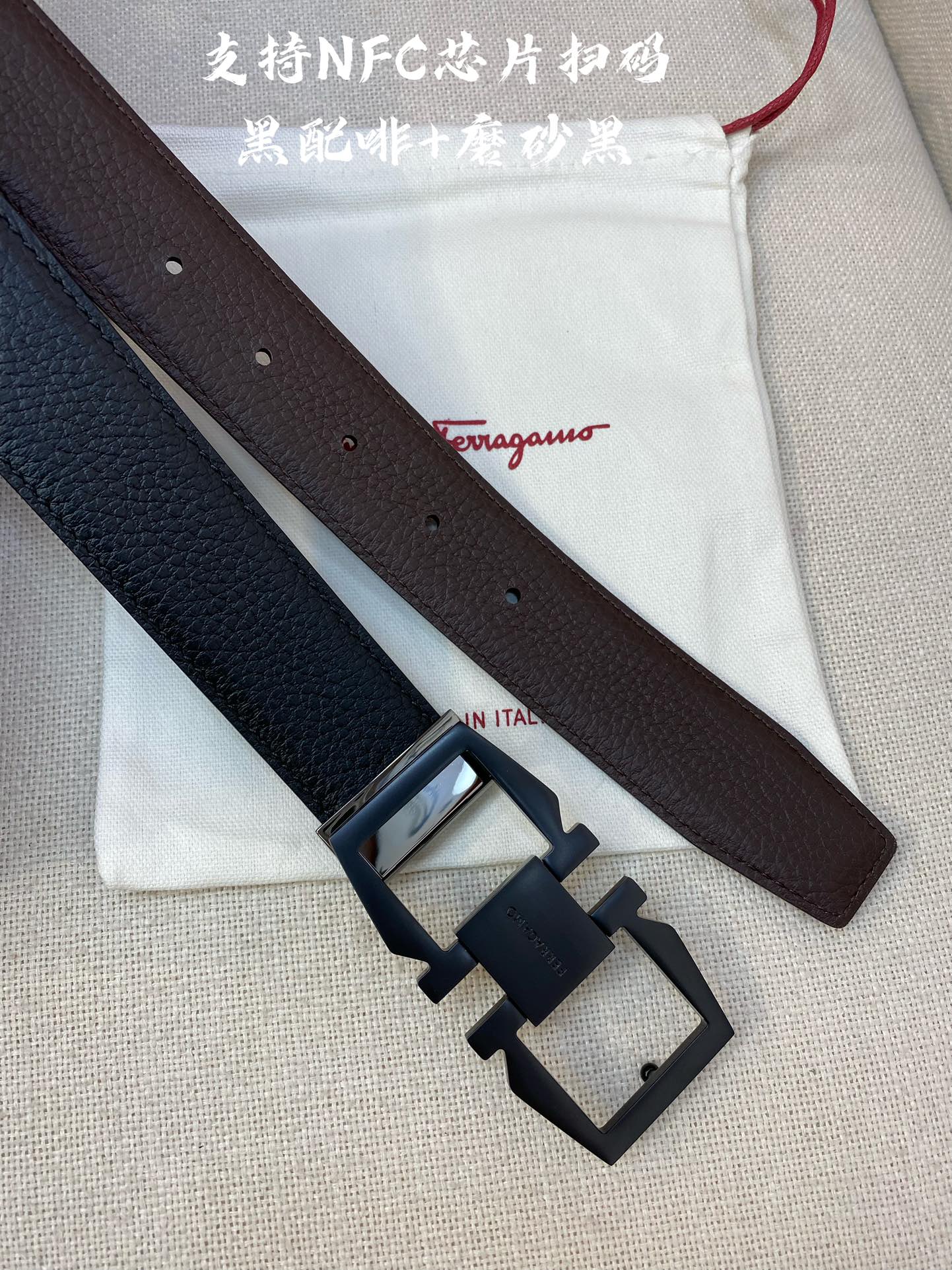 Salvatore Ferragamo Male Leather Belt Cow Leather M