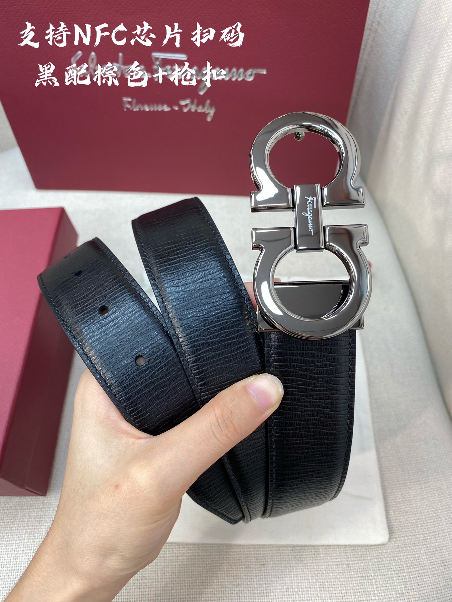 Salvatore Ferragamo Male Leather Belt Cow Leather 13514-m
