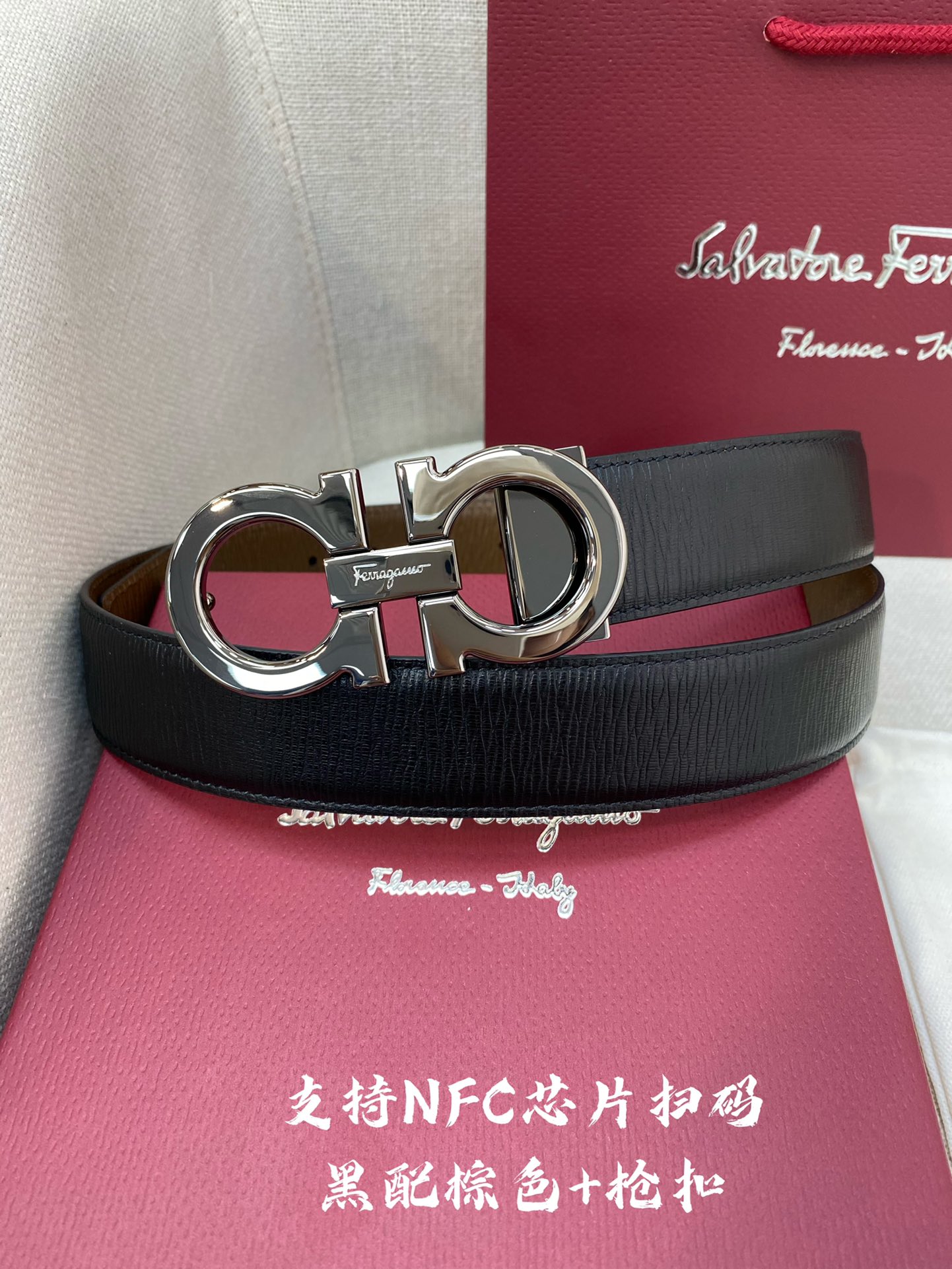 Salvatore Ferragamo Male Leather Belt Cow Leather 13514-m