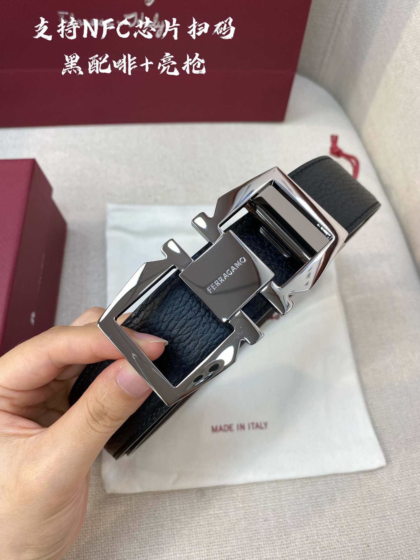 Salvatore Ferragamo Male Leather Belt Cow Leather M