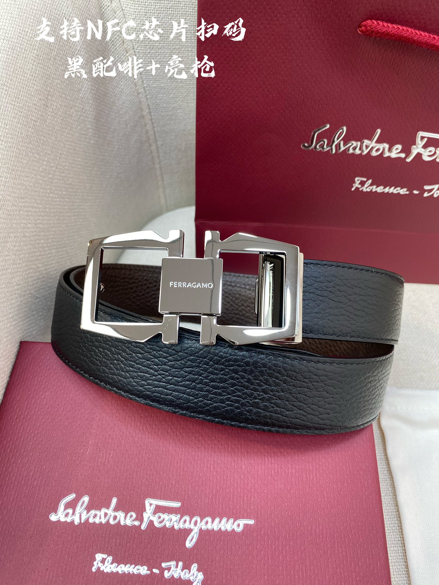 Salvatore Ferragamo Male Leather Belt Cow Leather M