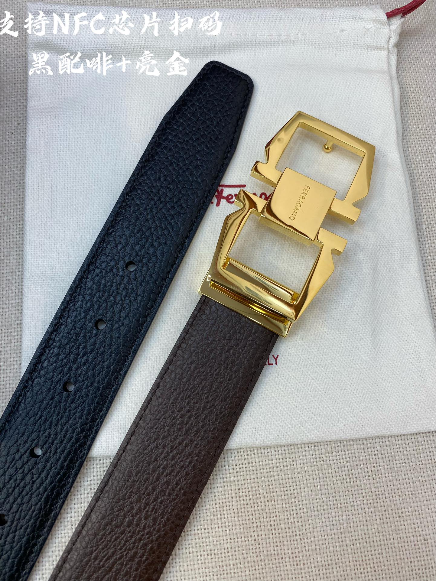 Salvatore Ferragamo Male Leather Belt Cow Leather M
