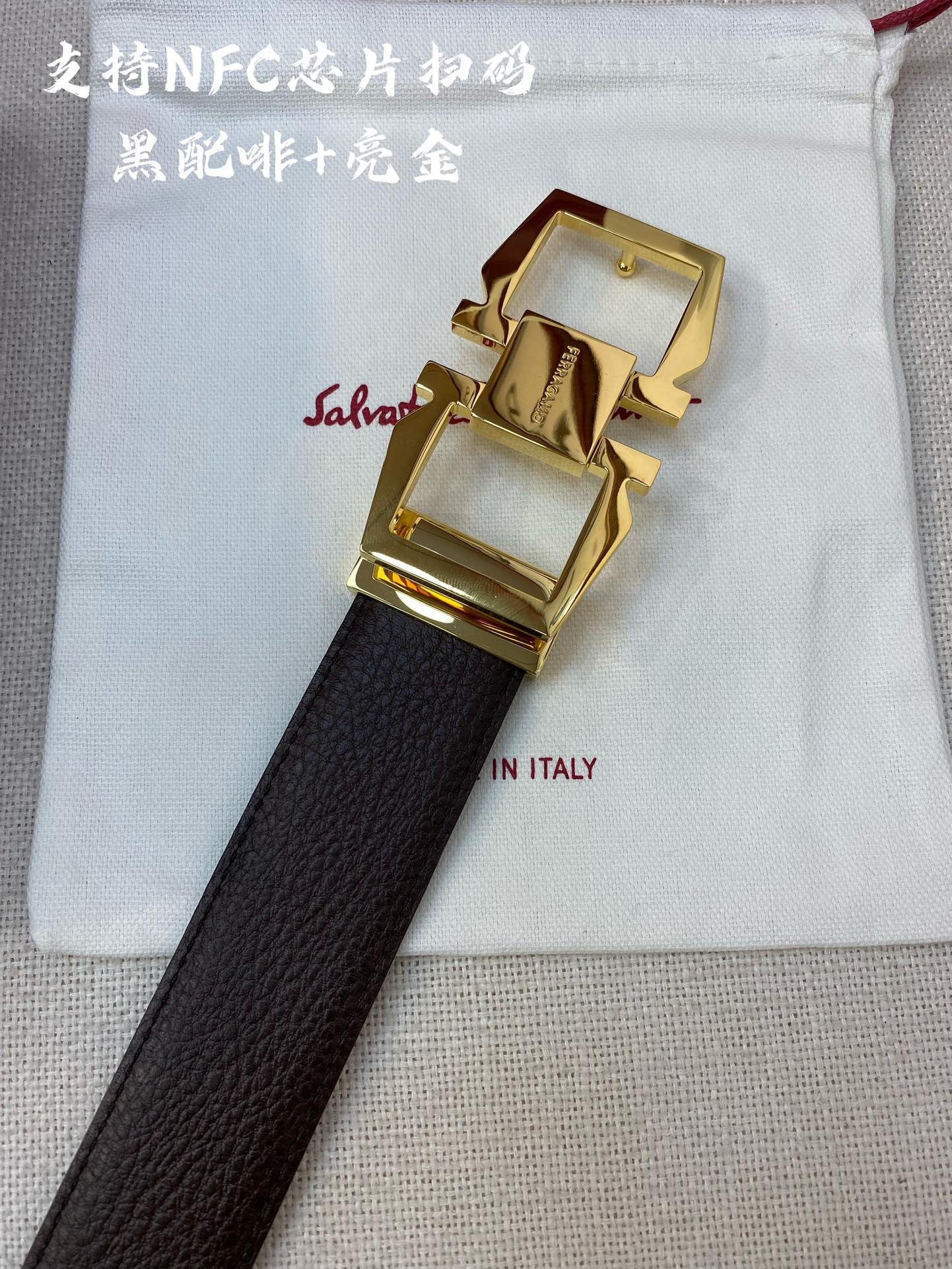 Salvatore Ferragamo Male Leather Belt Cow Leather M