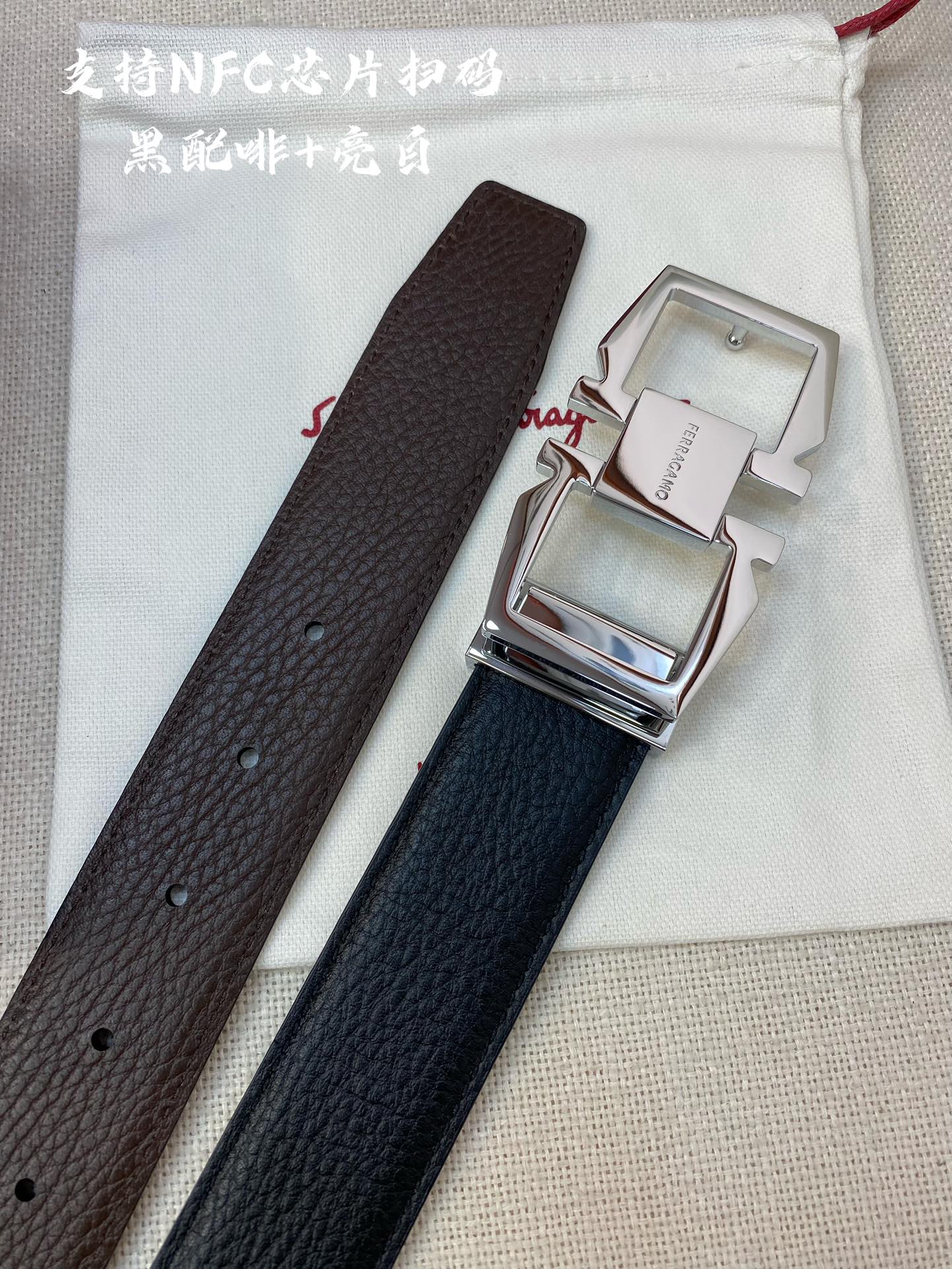 Salvatore Ferragamo Male Leather Belt Cow Leather M