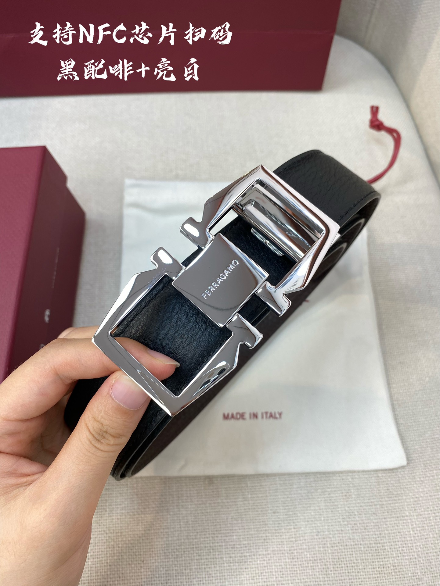 Salvatore Ferragamo Male Leather Belt Cow Leather M