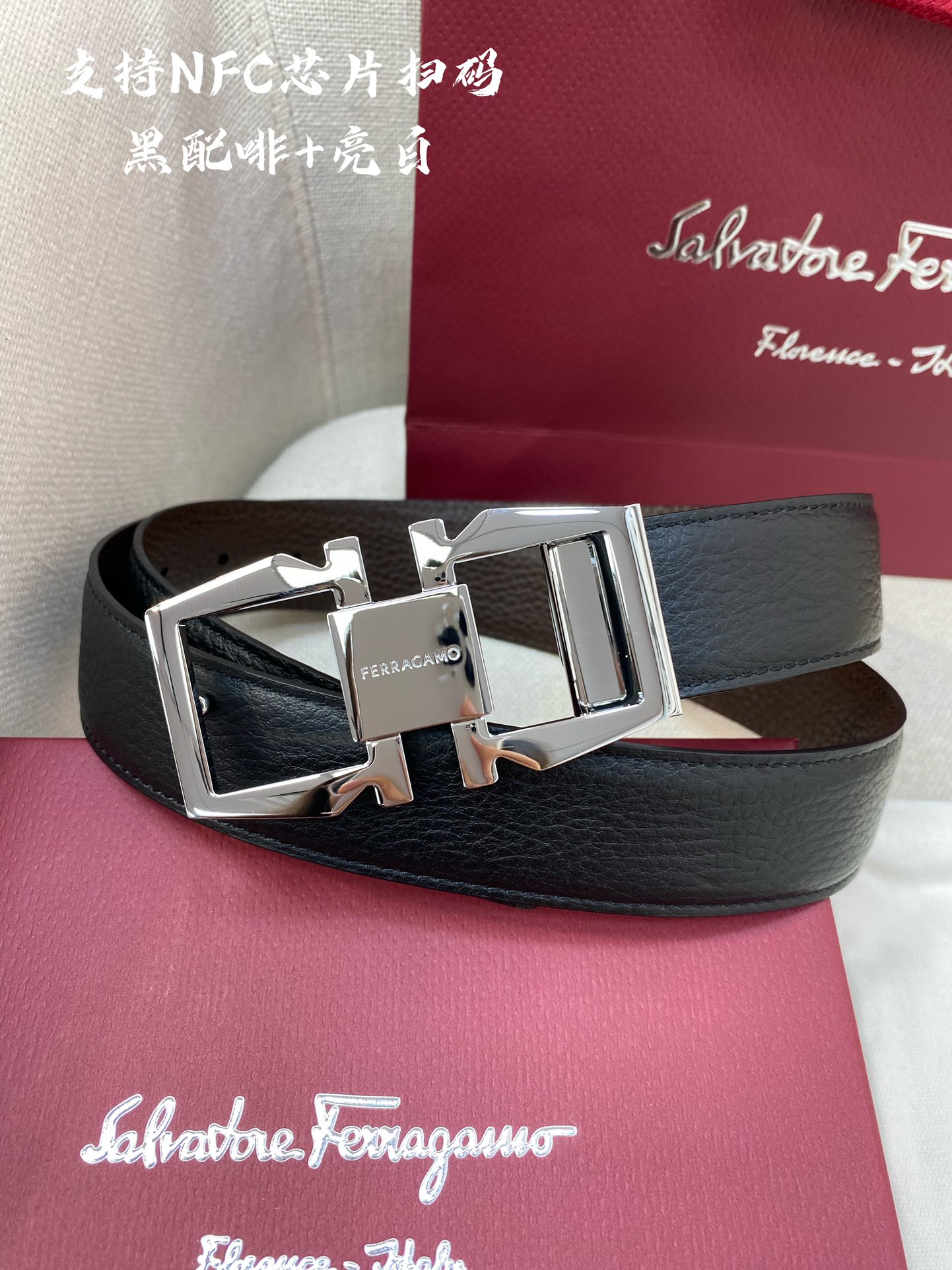 Salvatore Ferragamo Male Leather Belt Cow Leather M