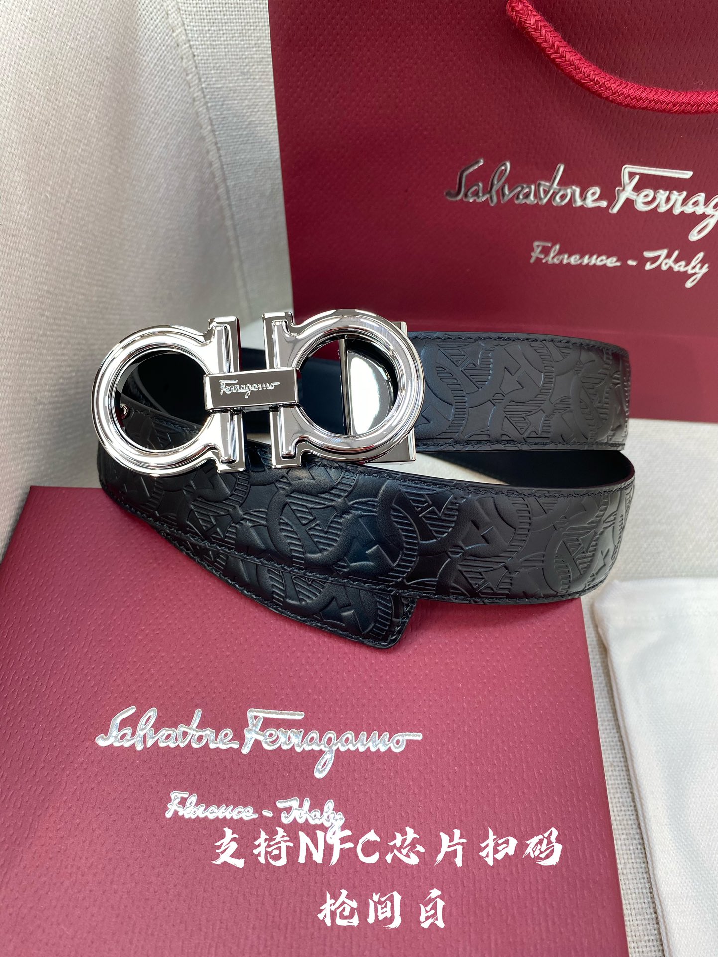 Salvatore Ferragamo Male Leather Belt Cow Leather M