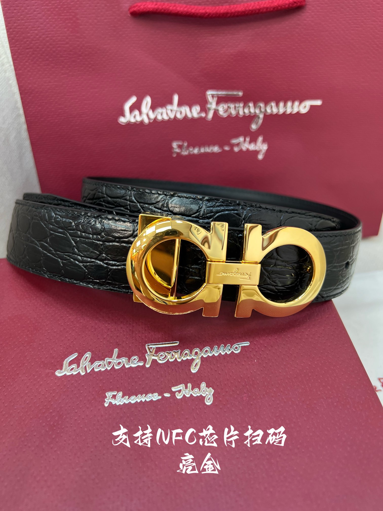 Salvatore Ferragamo Male Leather Belt Cow Leather M
