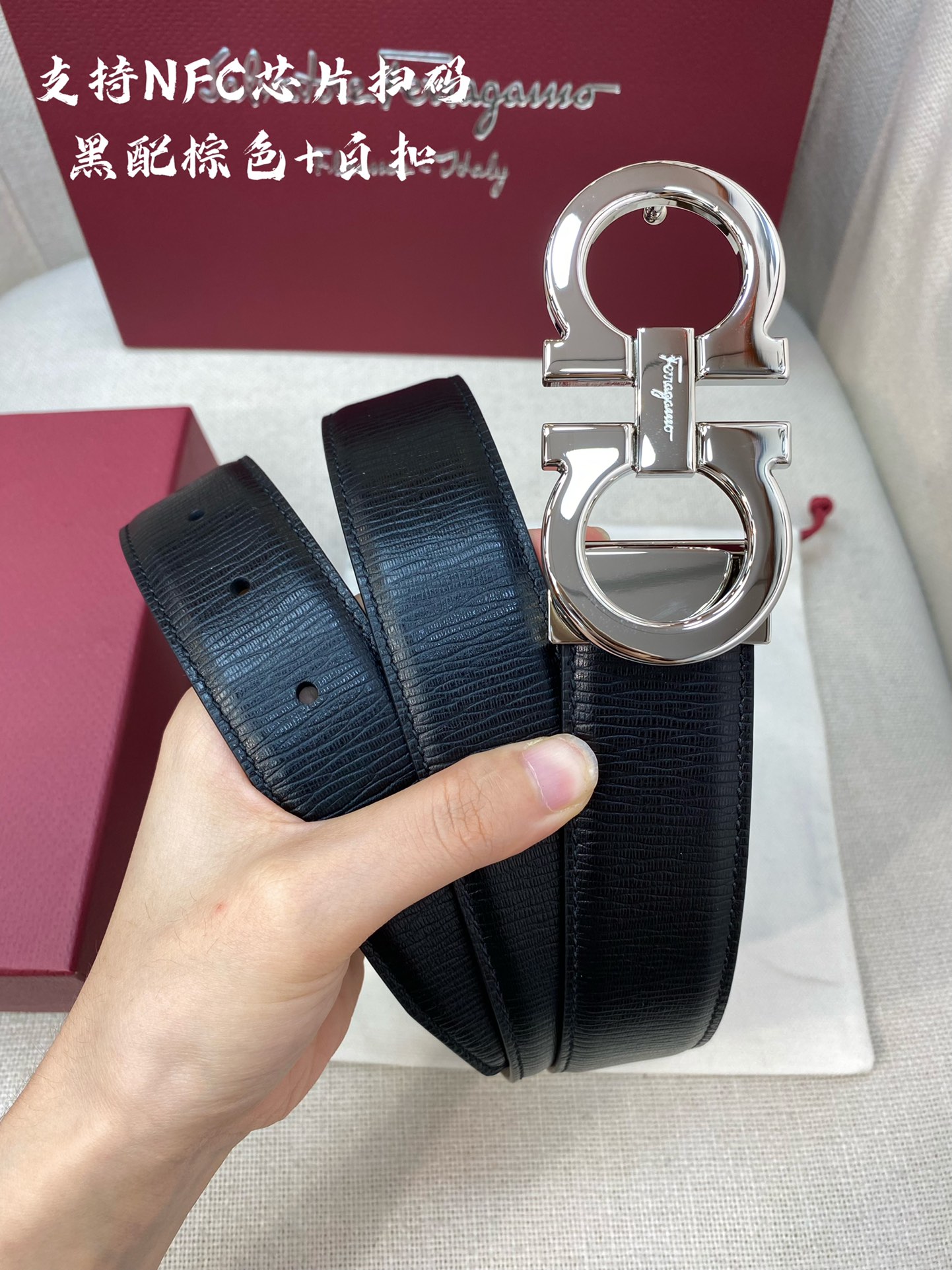 Salvatore Ferragamo Male Leather Belt Cow Leather M