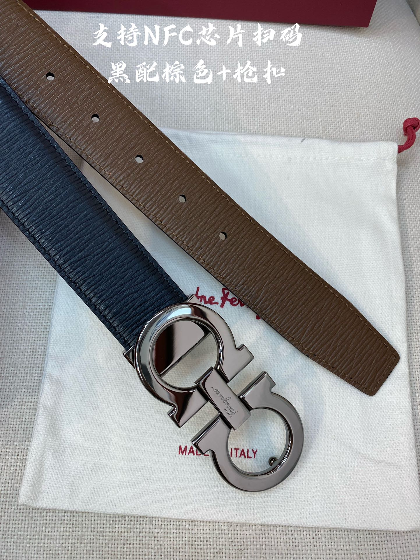 Salvatore Ferragamo Male Leather Belt Cow Leather M