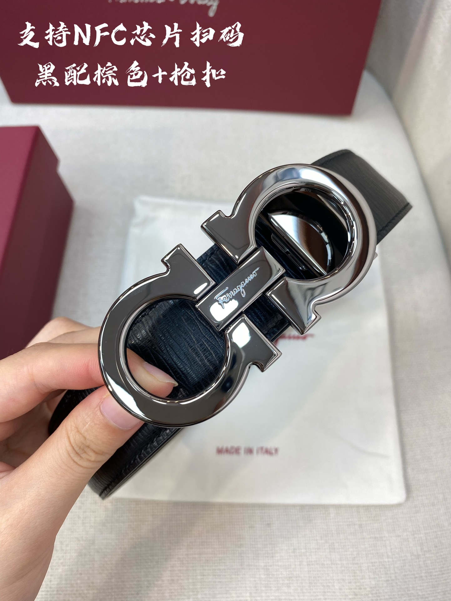 Salvatore Ferragamo Male Leather Belt Cow Leather M