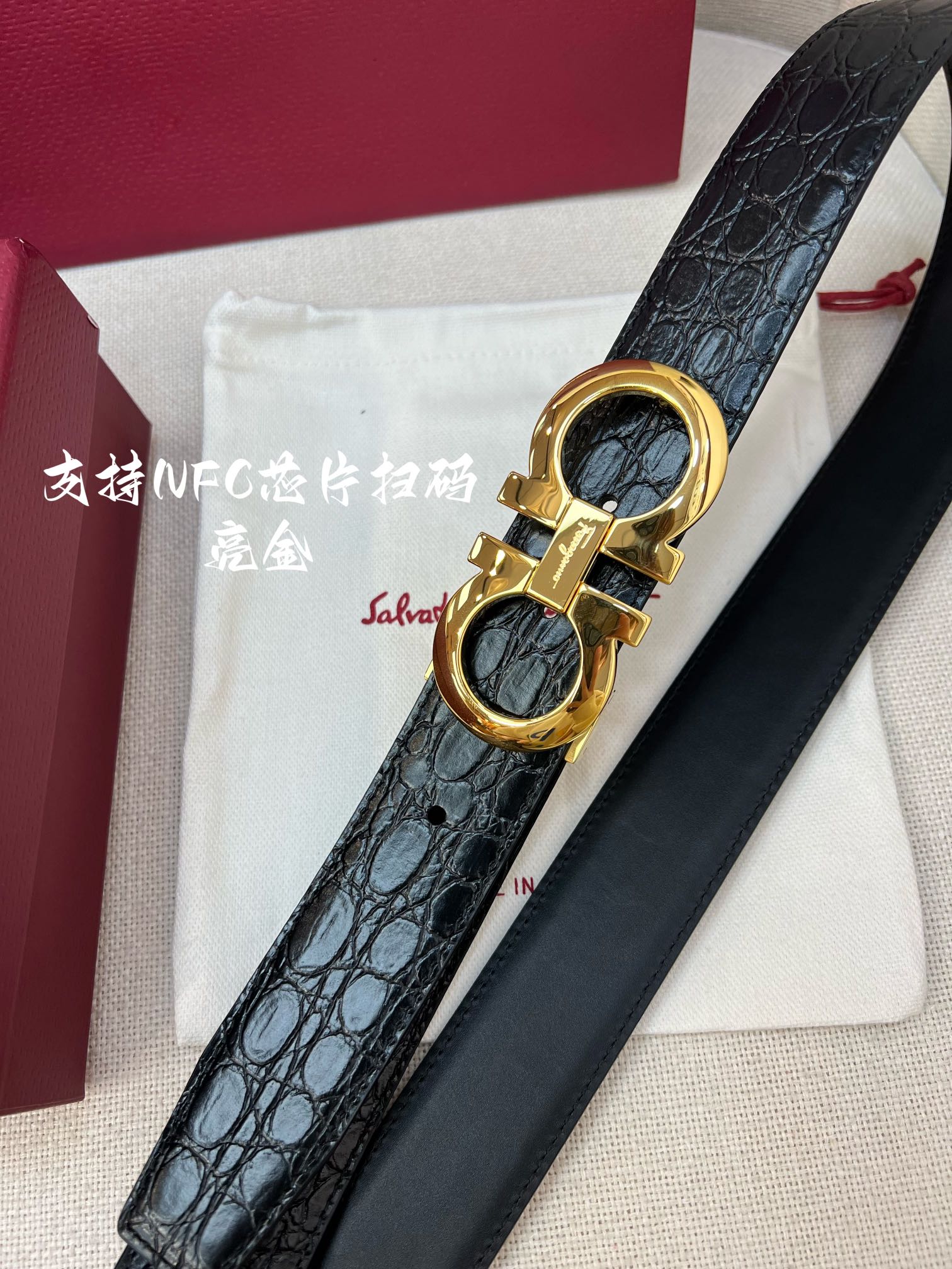 Salvatore Ferragamo Male Leather Belt Cow Leather M