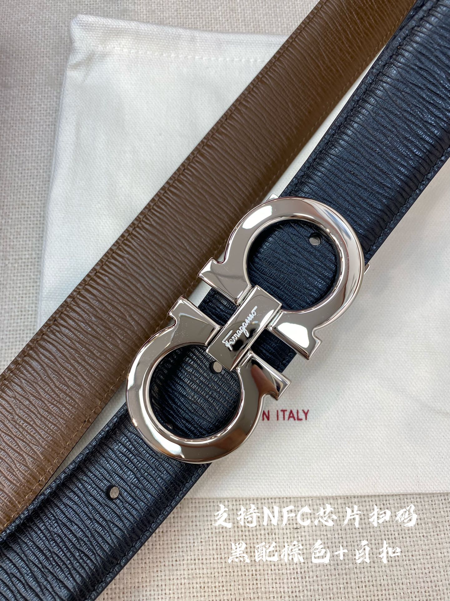 Salvatore Ferragamo Male Leather Belt Cow Leather M