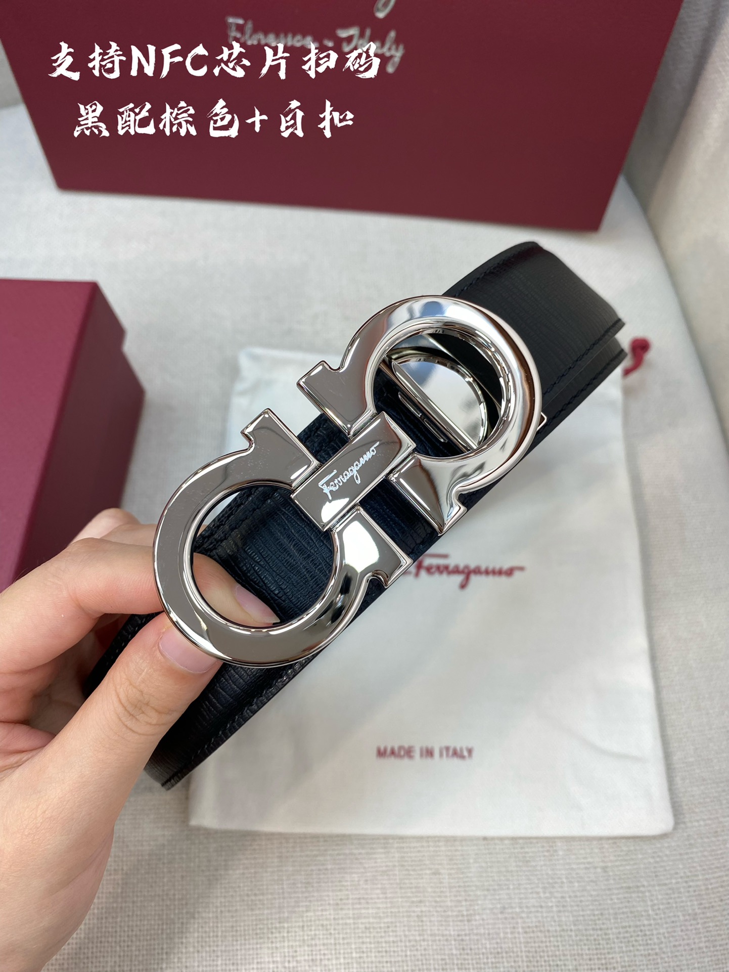 Salvatore Ferragamo Male Leather Belt Cow Leather M