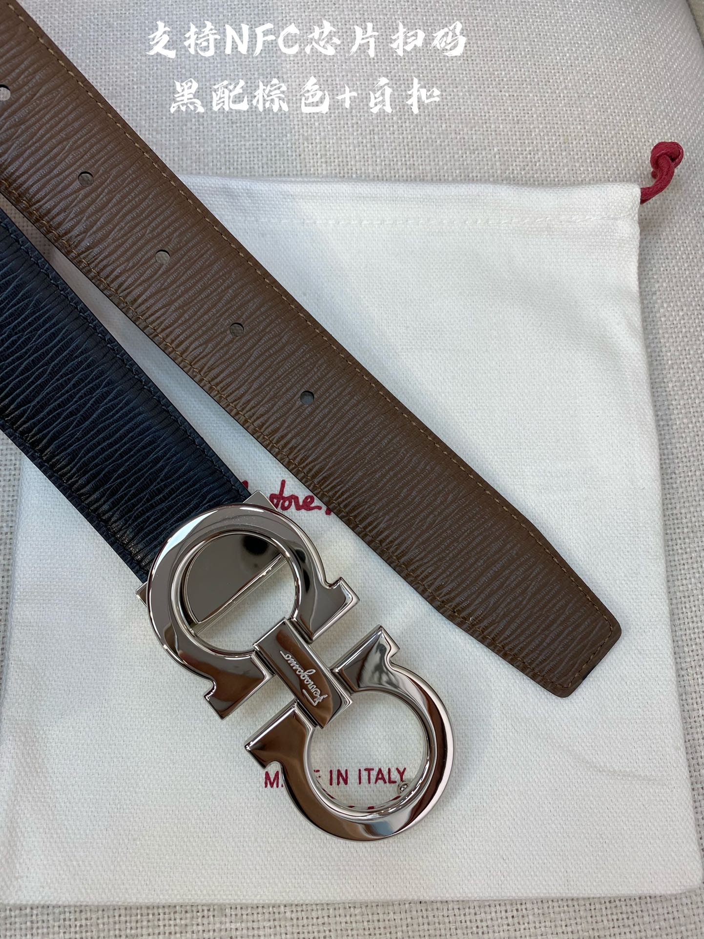 Salvatore Ferragamo Male Leather Belt Cow Leather M