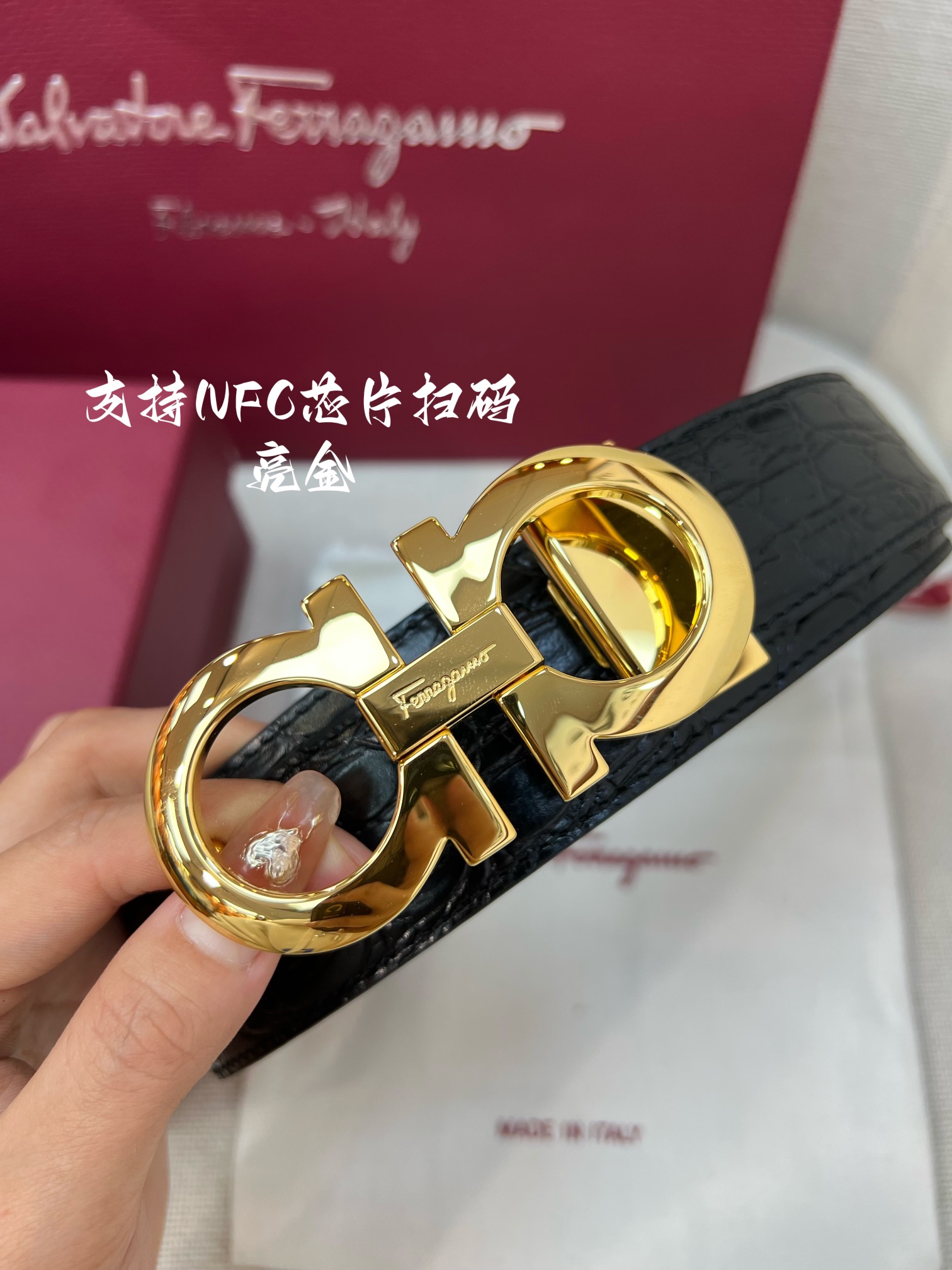 Salvatore Ferragamo Male Leather Belt Cow Leather M