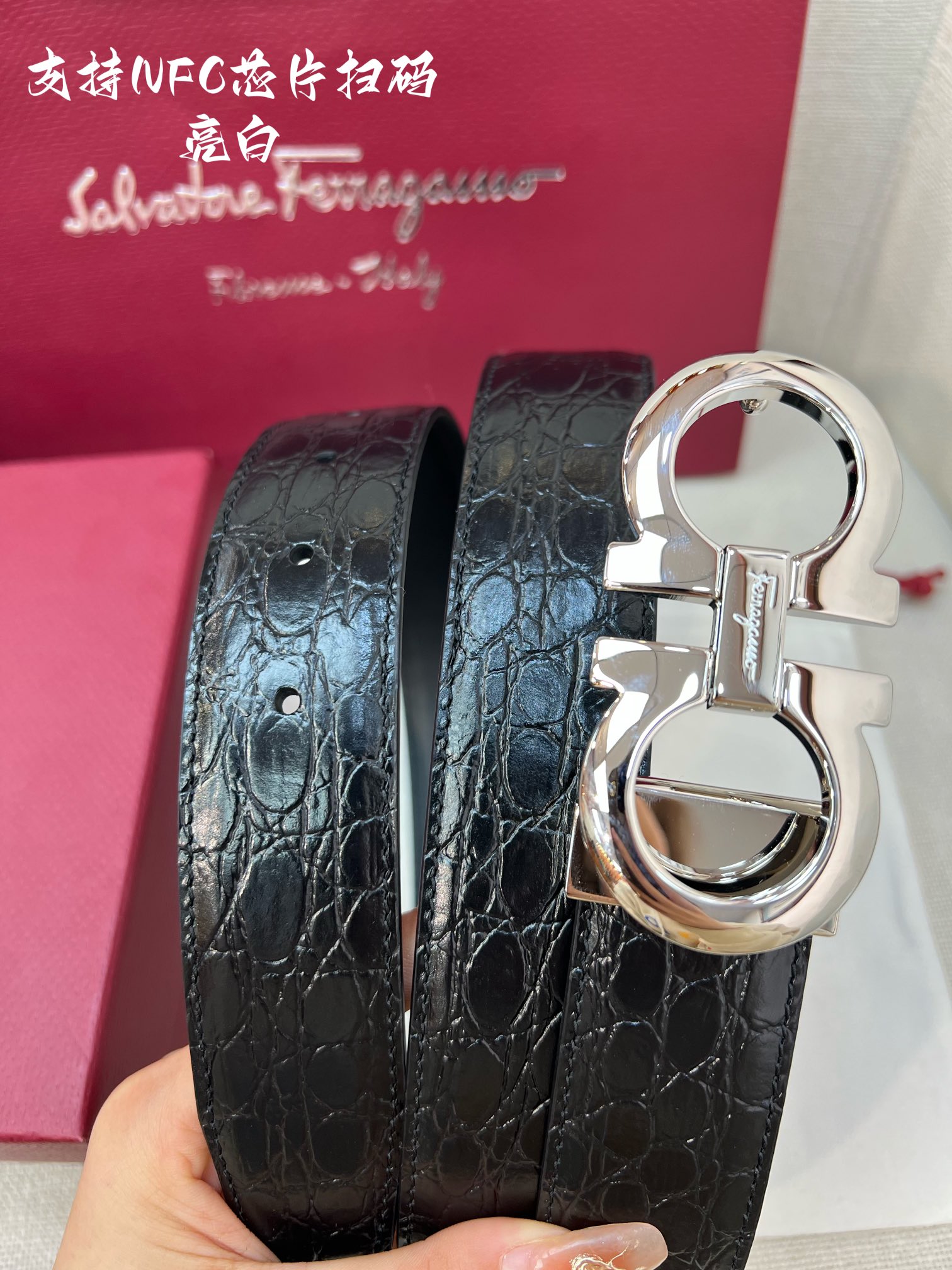 Salvatore Ferragamo Male Leather Belt Cow Leather M