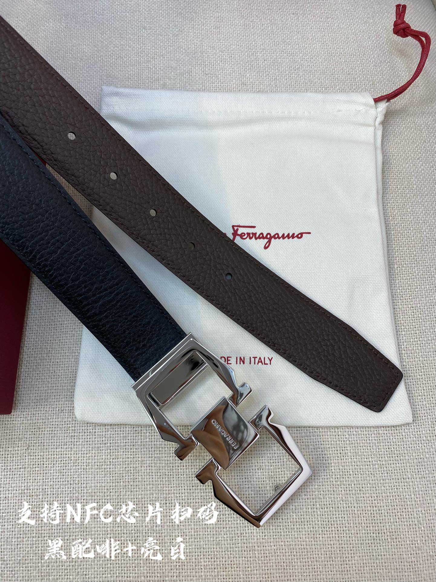 Salvatore Ferragamo Male Leather Belt Cow Leather M