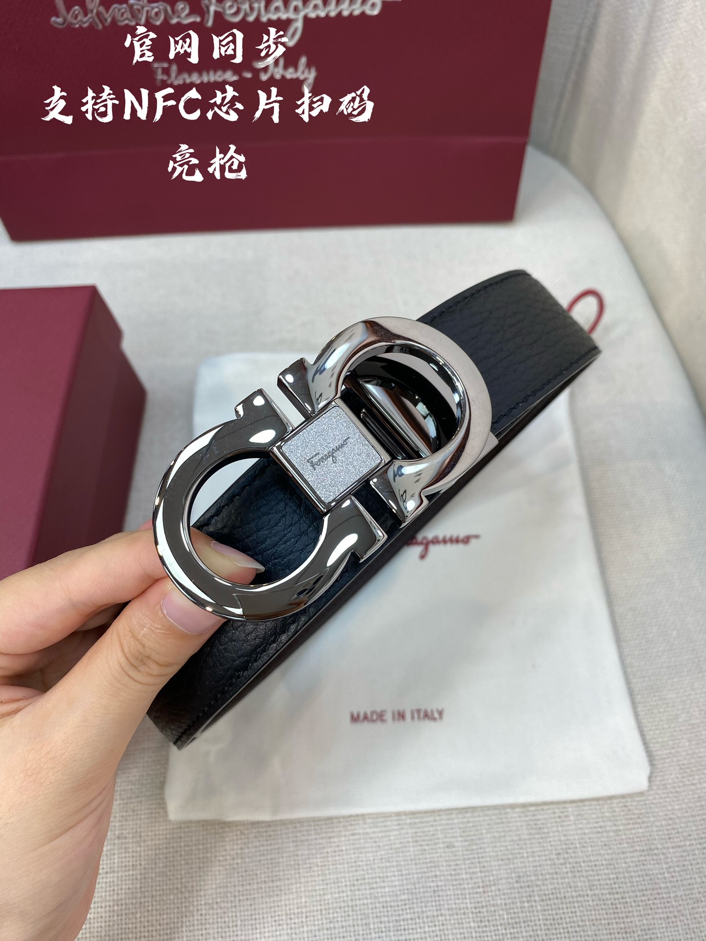 Salvatore Ferragamo Male Leather Belt Cow Leather M