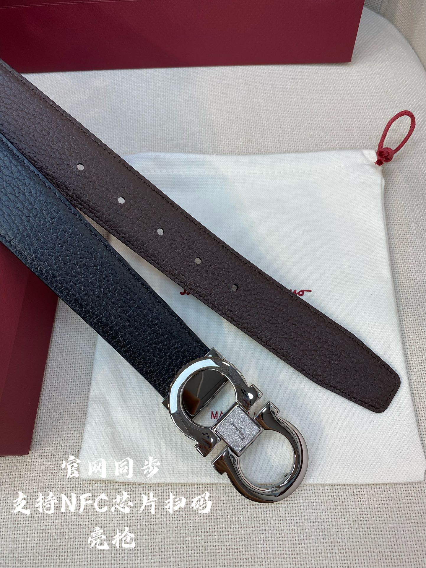 Salvatore Ferragamo Male Leather Belt Cow Leather M