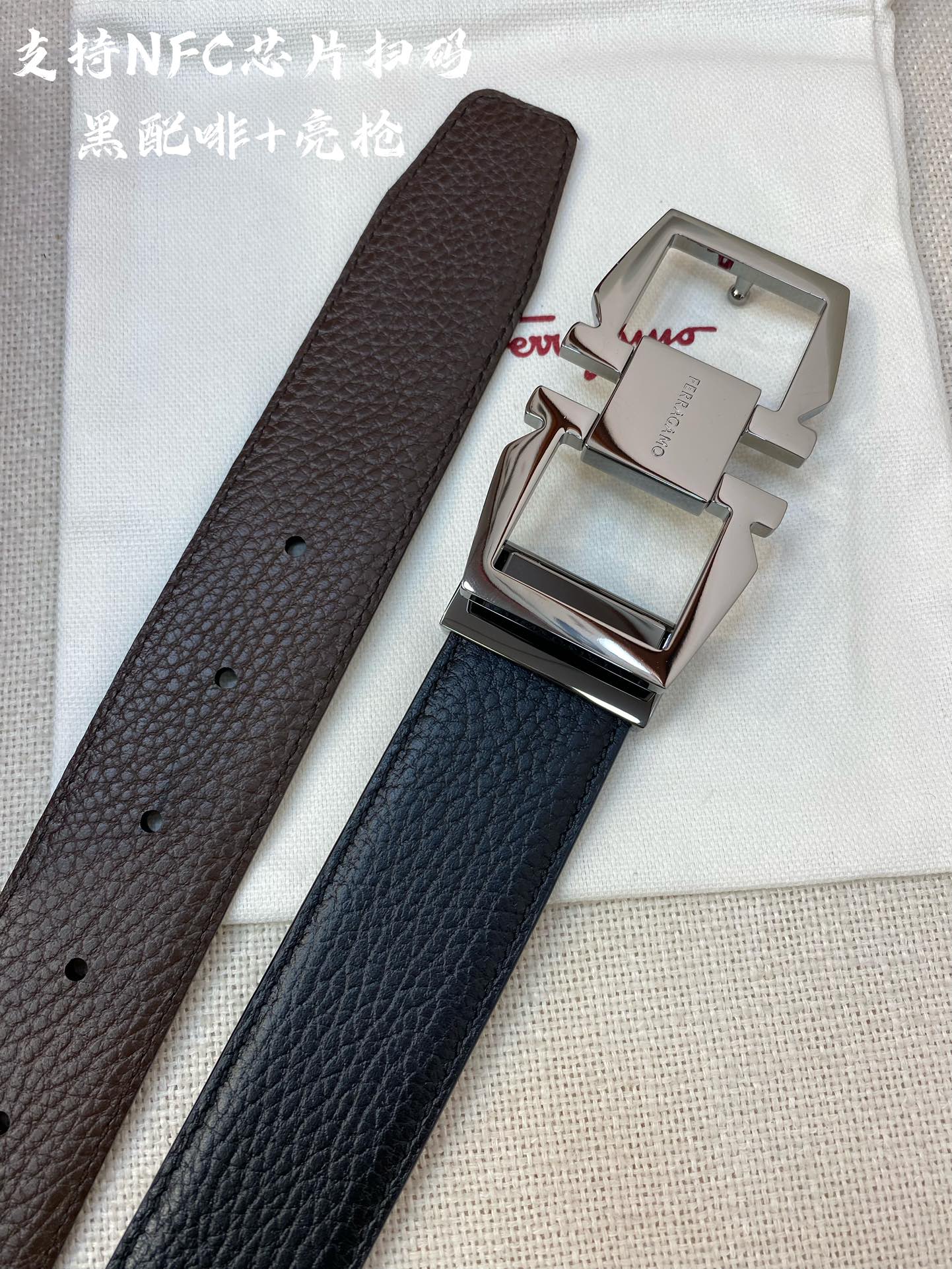 Salvatore Ferragamo Male Leather Belt Cow Leather M